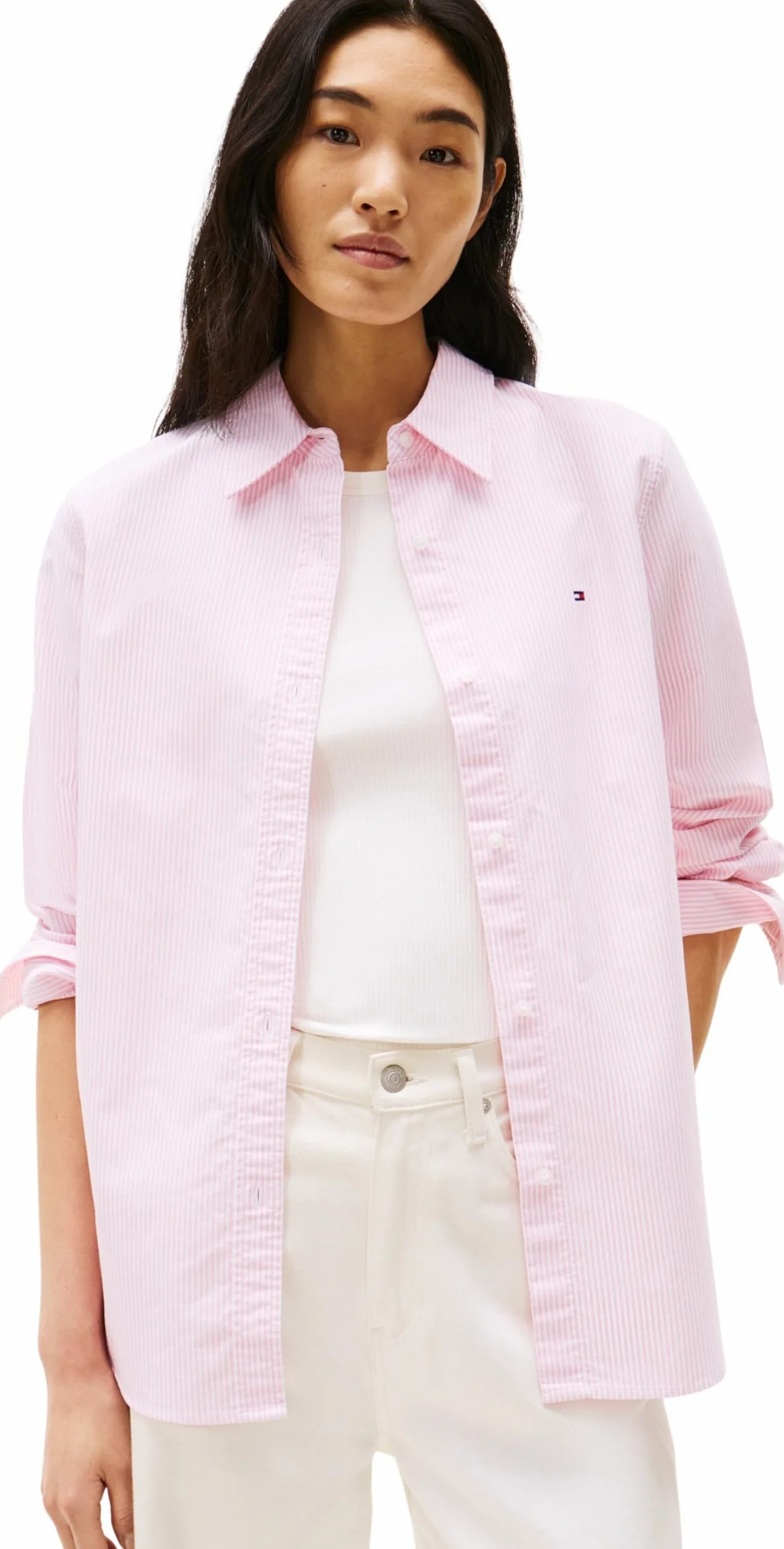 Tommy Hilfiger Damska koszula Oxford Relaxed Fit Ww0ww46111 Oxford WW0WWW46111 koszula o luźnym kroju