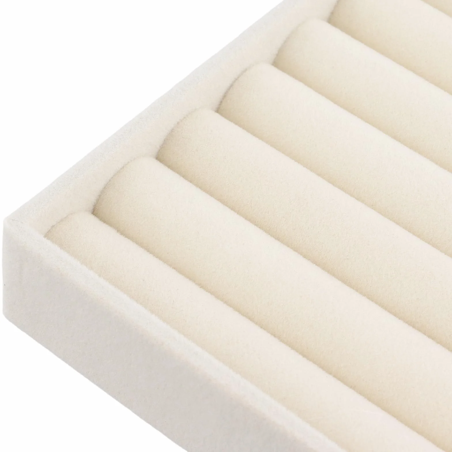 Pudełko organizer na biżuterię 12 tac 21,5x12,5x2,5 cm 6 przegródek beżowe