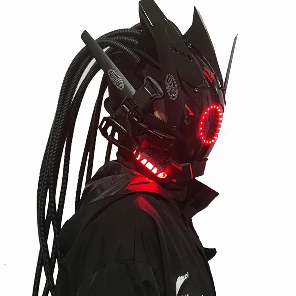 Świecąca okrągła maska na cosplay i Halloween, idealna na imprezy, festiwale i imprezy muzyczne