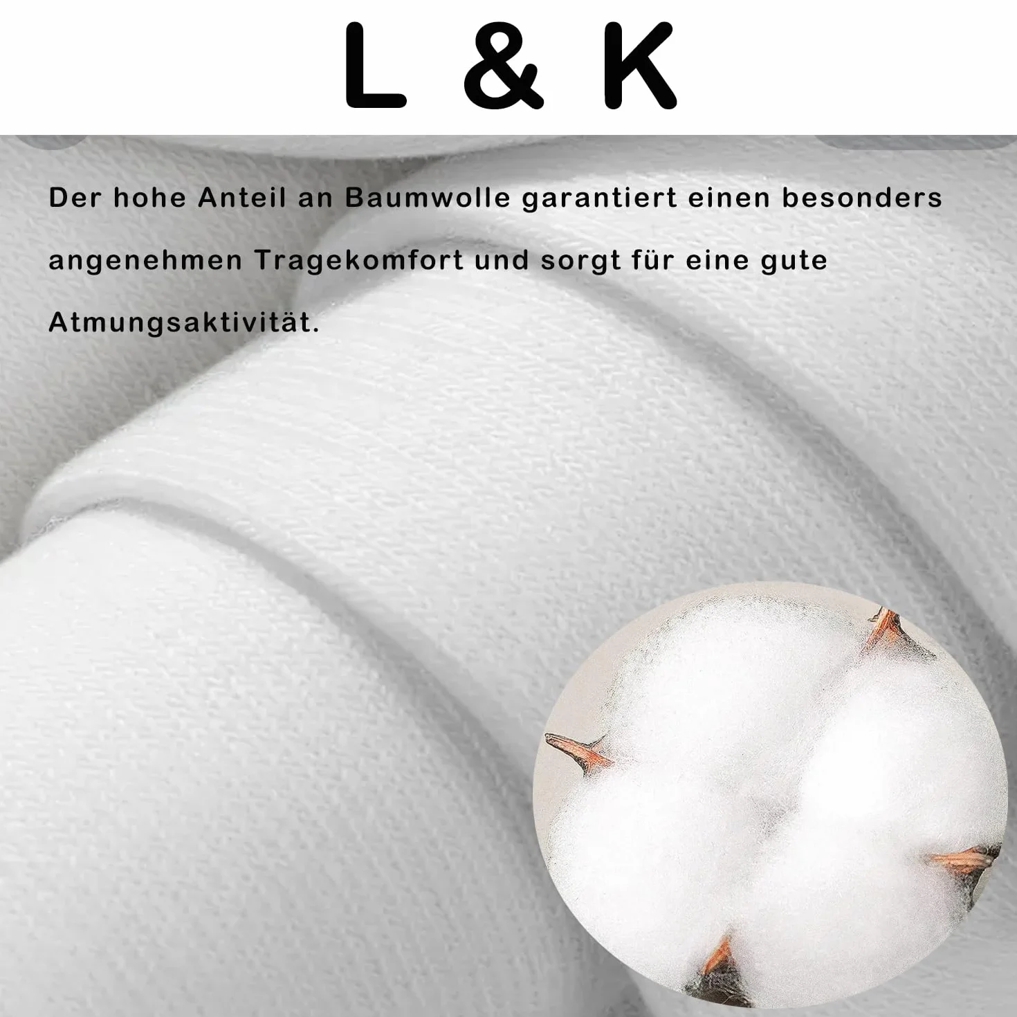 L&K-II 92201VA Skarpetki do sneakersów, krótkie, damskie/męskie, stopki, oddychająca bawełna, czarne/białe/szare, po 12/24/36 par