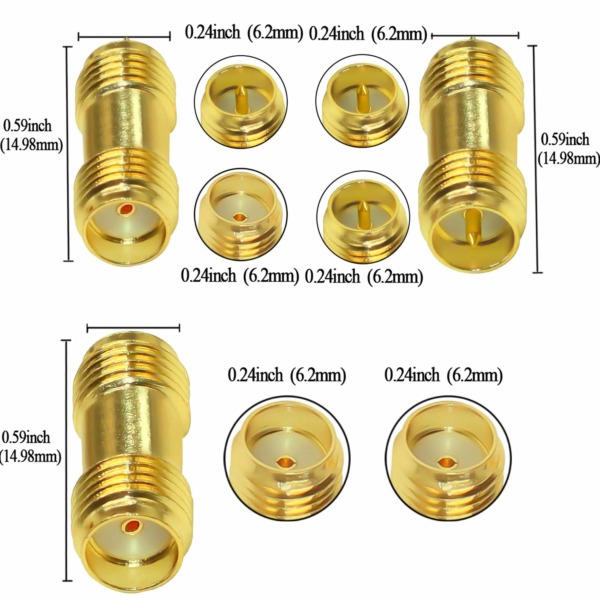 TUOLNK SMA Koppler Barrel Adapter RP SMA Buchse RF Connector Kit Converter dla Antennenradio 3-pak