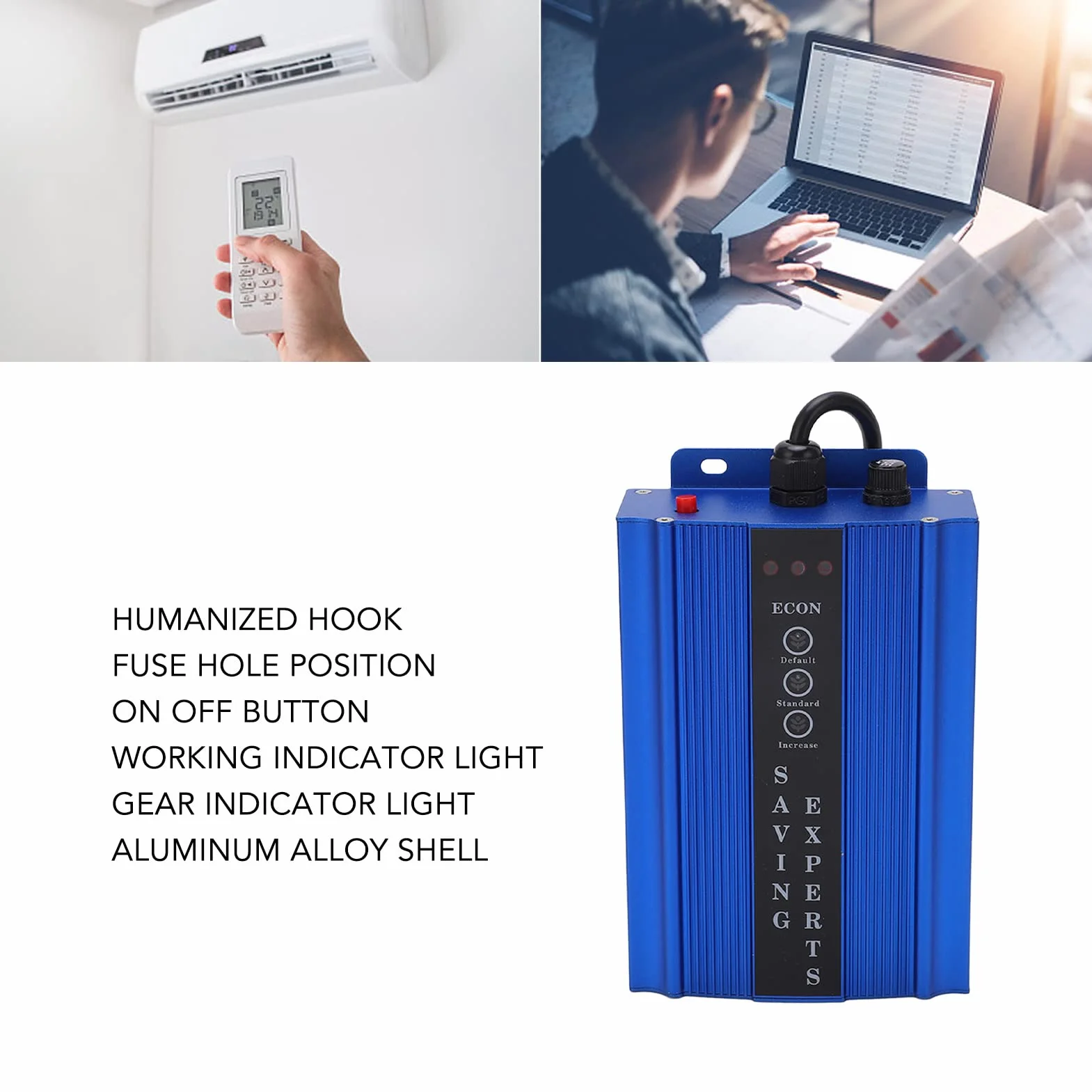 Oszczędność Energii, Ochrona Przed Wyciekami UE 90-260 V Stop Aluminium Dużej Mocy Łatwa w Użyciu Skrzynka Energooszczędna Kompaktowa z Przełącznikiem do Domu (150KW)
