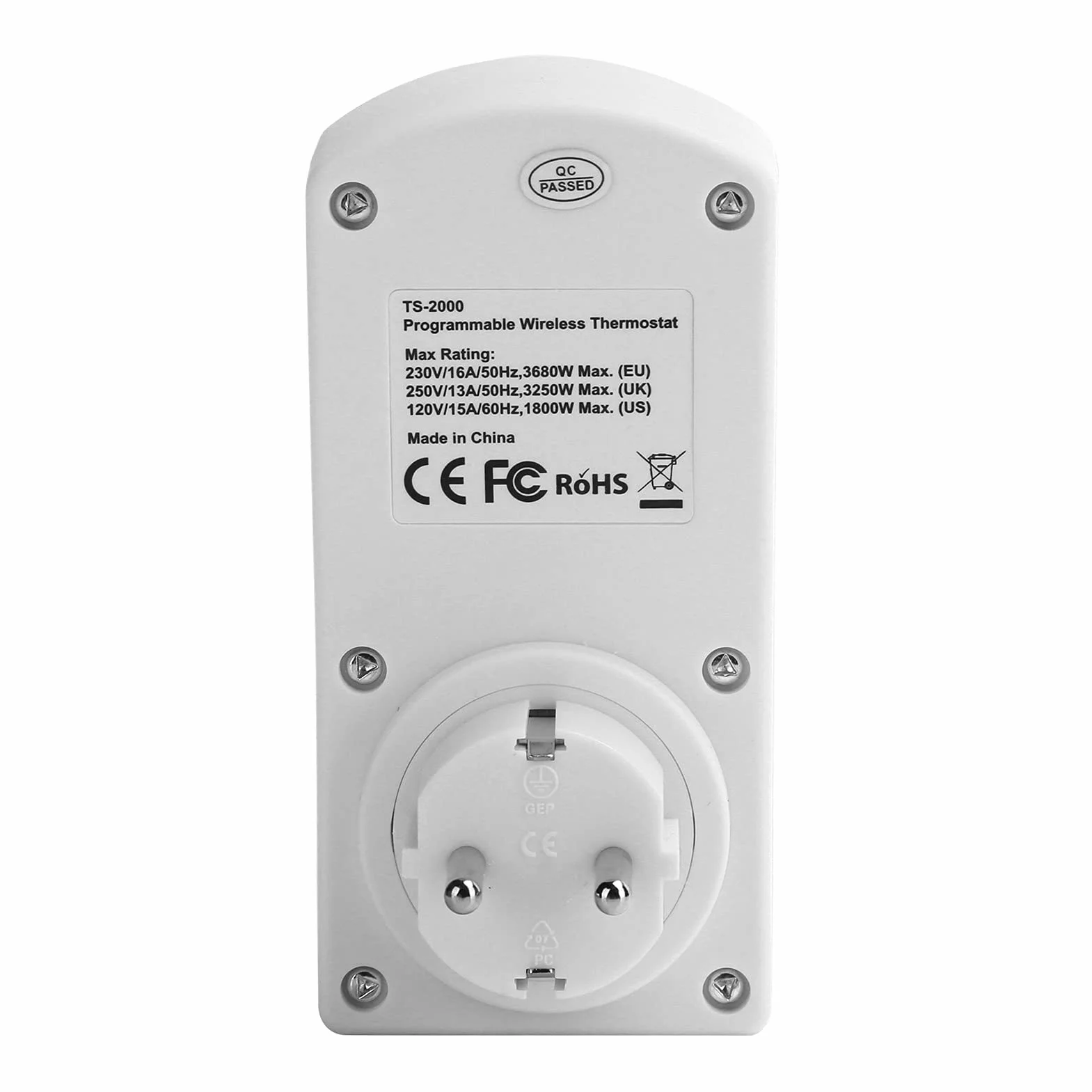 Gniazdo Termostatu, Regulator Temperatury LCD z Podświetlanym, Bezprzewodowym, Zdalnie Programowalnym Gniazdem Termostatu, 0-60℃ / 32‑140℉(Wtyczka EU 230V)