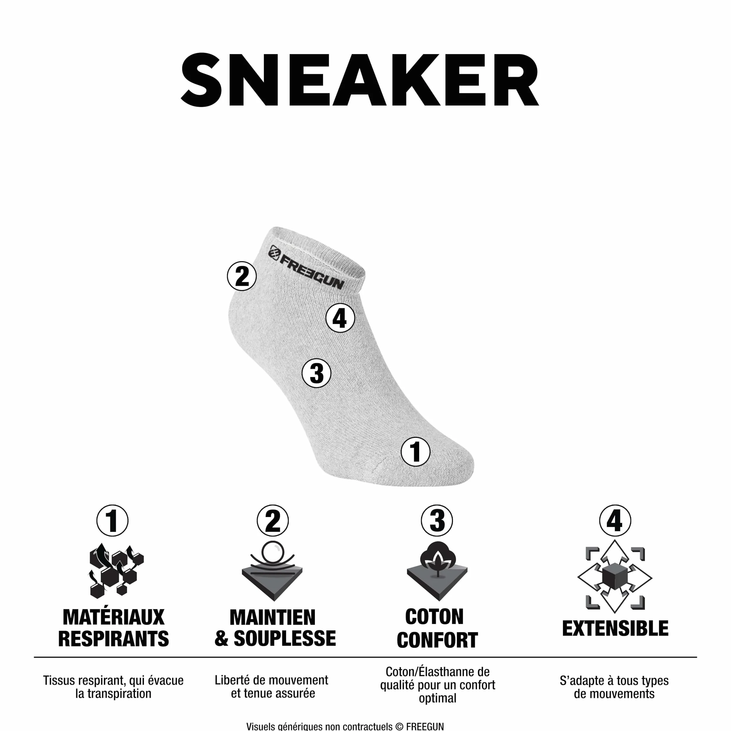 FREEGUN Stopki Mężczyźni Freegun Chaussettes Fg/1/Tcx7