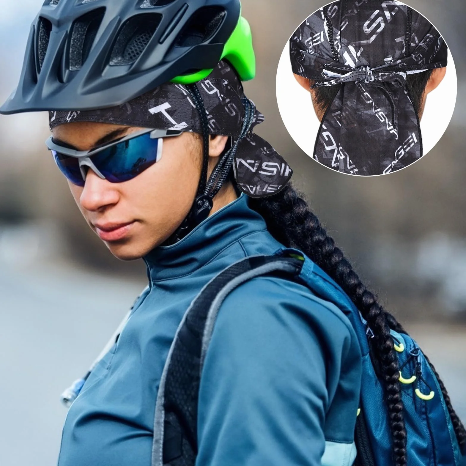 HASAGEI Sportowa czapka bandana Duragag, chusta na głowę, na rower, oddychająca, wchłania pot