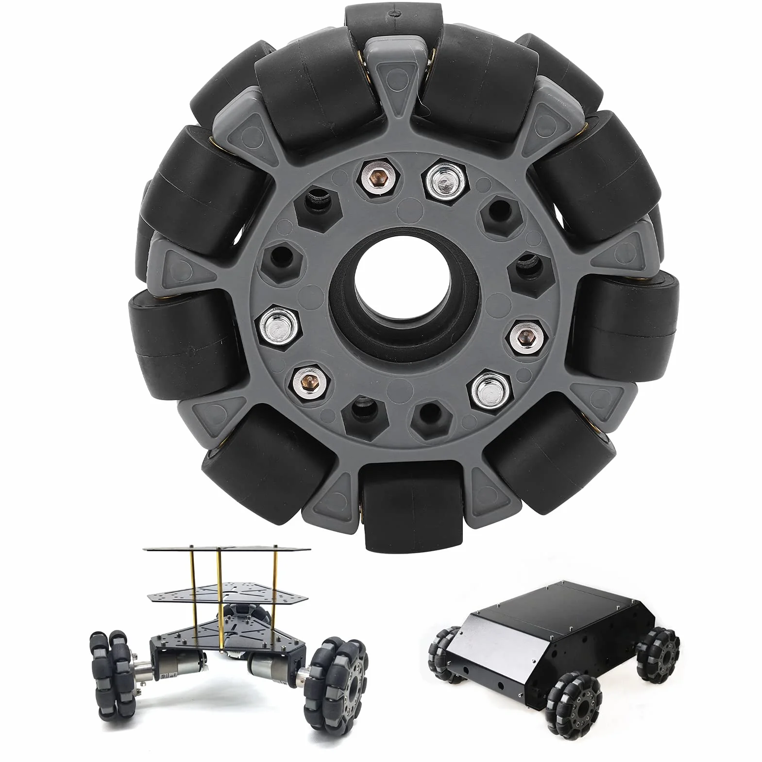 Podwójne Koło Dookólne, Plastikowe Podwójne Koło Dookólne 100 Mm z platformą ładującą 20 Kg Zestaw Robotyczny 14049