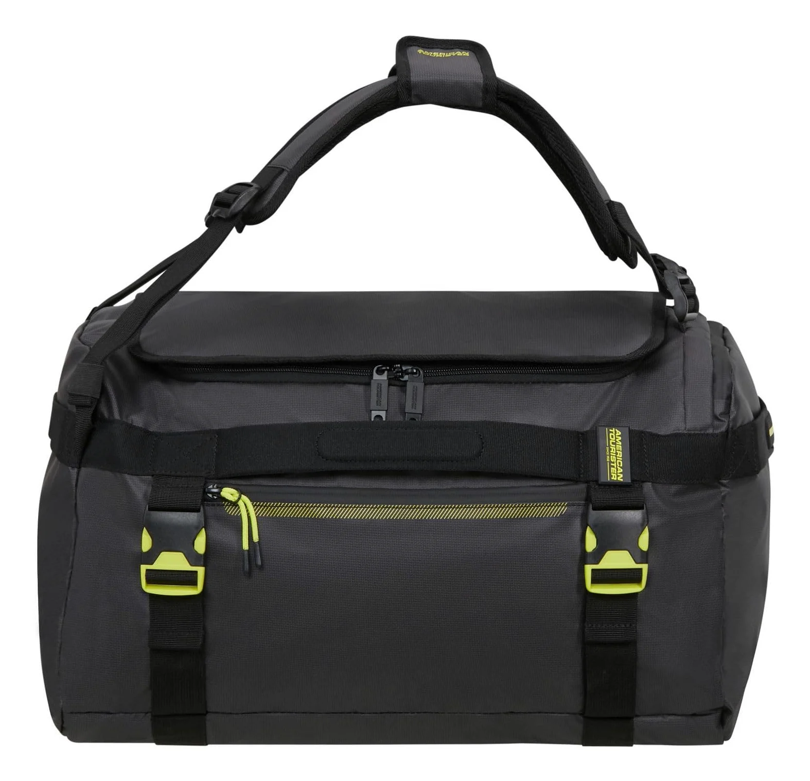American Tourister Torba podróżna plecak Urban Track Duffle/Backpack Coated 60L Black/Lime czarny