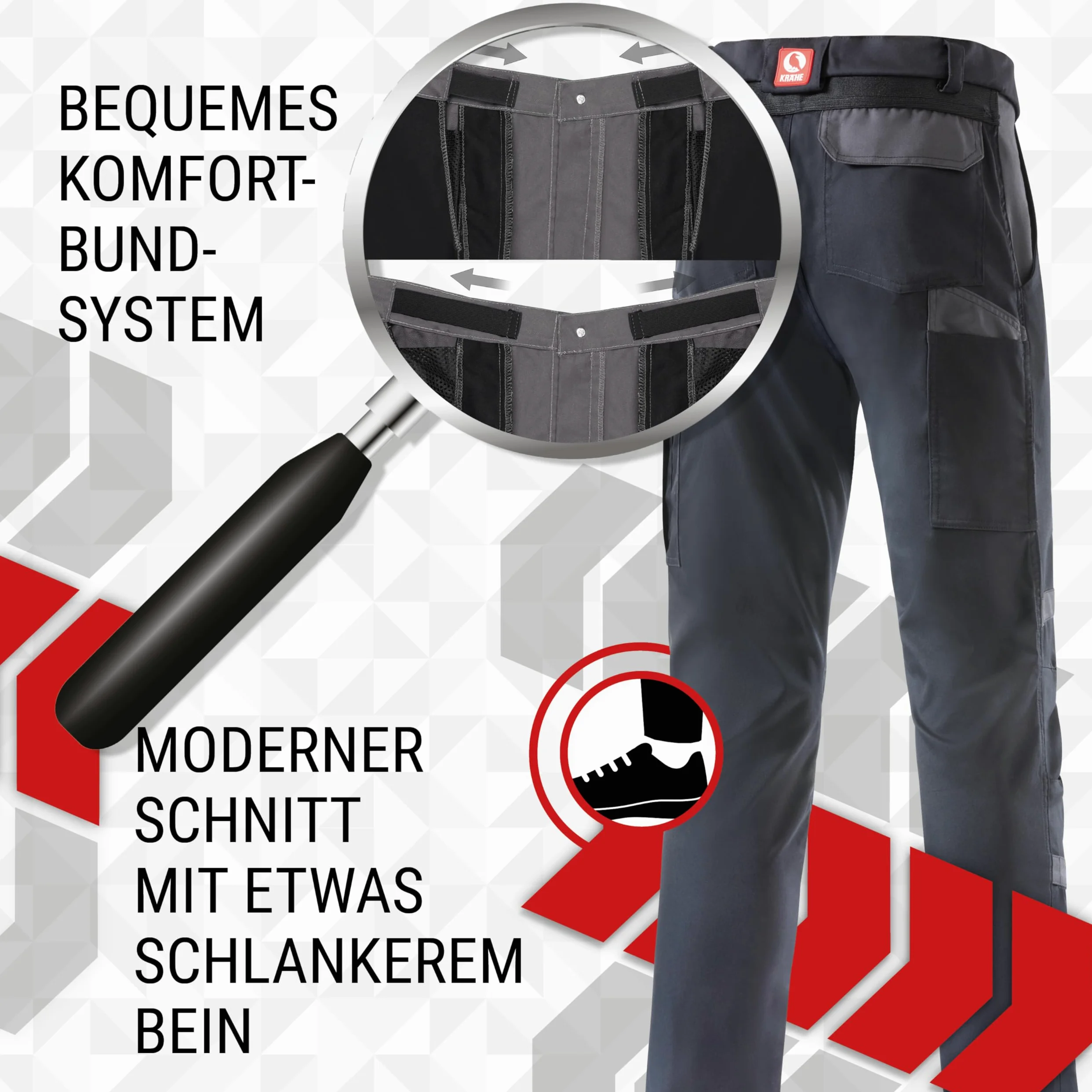 KRÄHE WORKWEAR Profession Pro S T R E T C H spodnie robocze, bardzo lekkie, o wysokiej wytrzymałości i wyjątkowej elastyczności