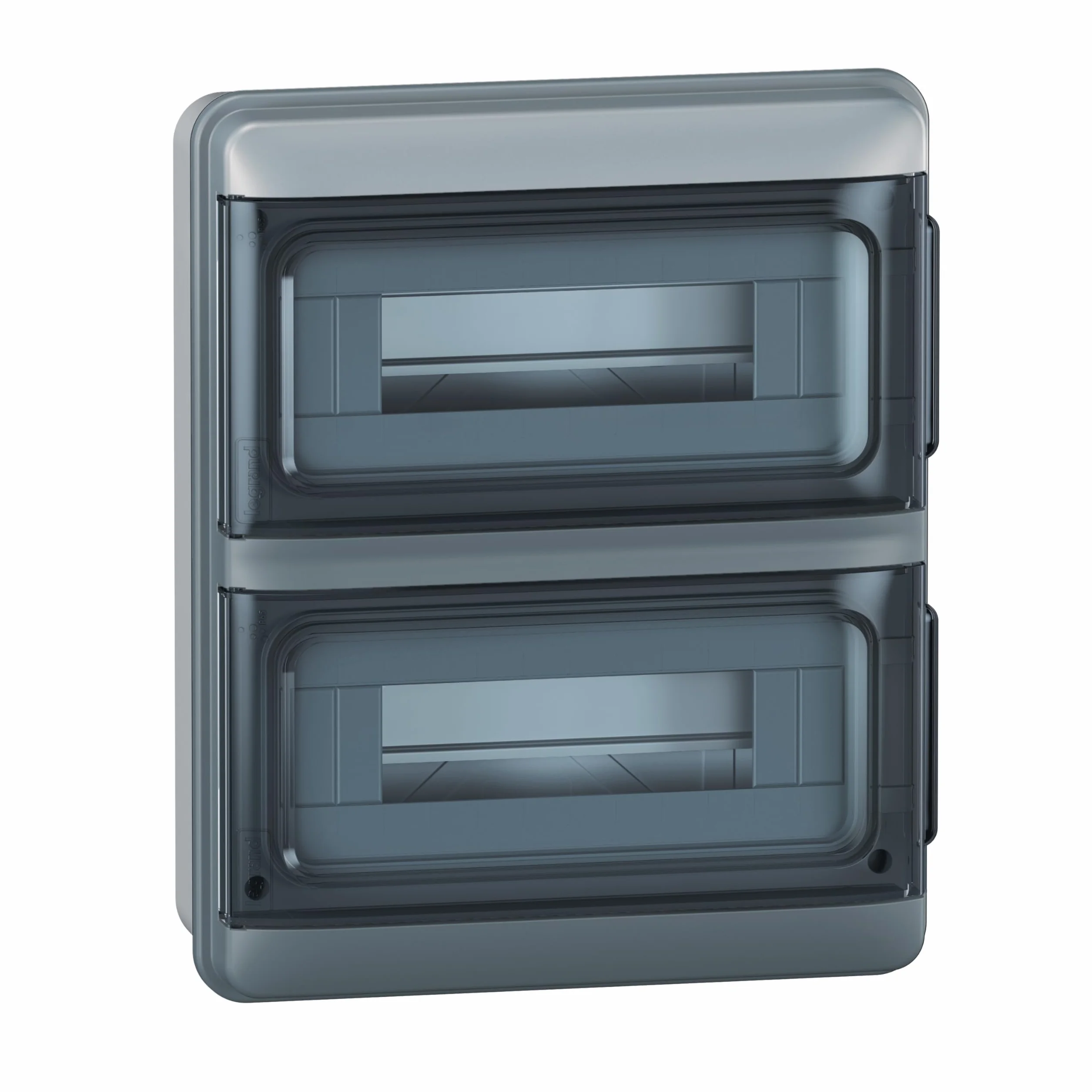 Legrand, Plexo S dystrybutor do wilgotnych pomieszczeń, natynkowy, stopień ochrony: IP65-IK07, 2-rzędowy, 24 moduły, wymiary: 350 x 285 x 106 (wys. x szer. x gł.) w mm) z listwą zaciskową przewodu