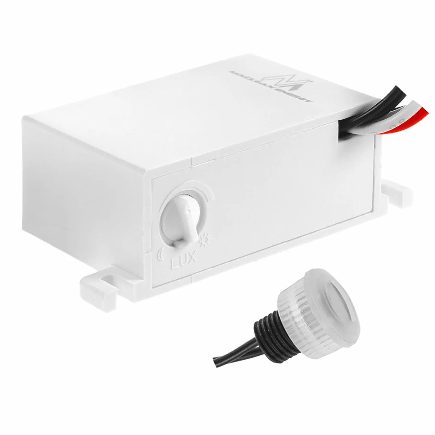 Maclean Czujnik zmierzchu z zewnętrzną sondą | 12-24 V DC | automatyczne sterowanie światłem | kompatybilny z diodami LED | odporny na warunki atmosferyczne IP54 | regulacja 5-50 luksów |