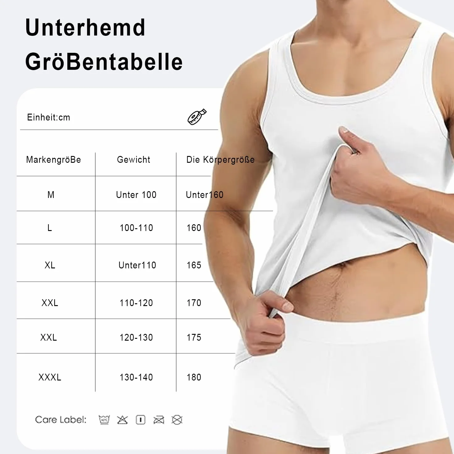 Voarge Podkoszulek męski, 3-pak, tank top z bawełną, koszulka na mięśnie, sportowa koszulka pod pachami, M-3XL