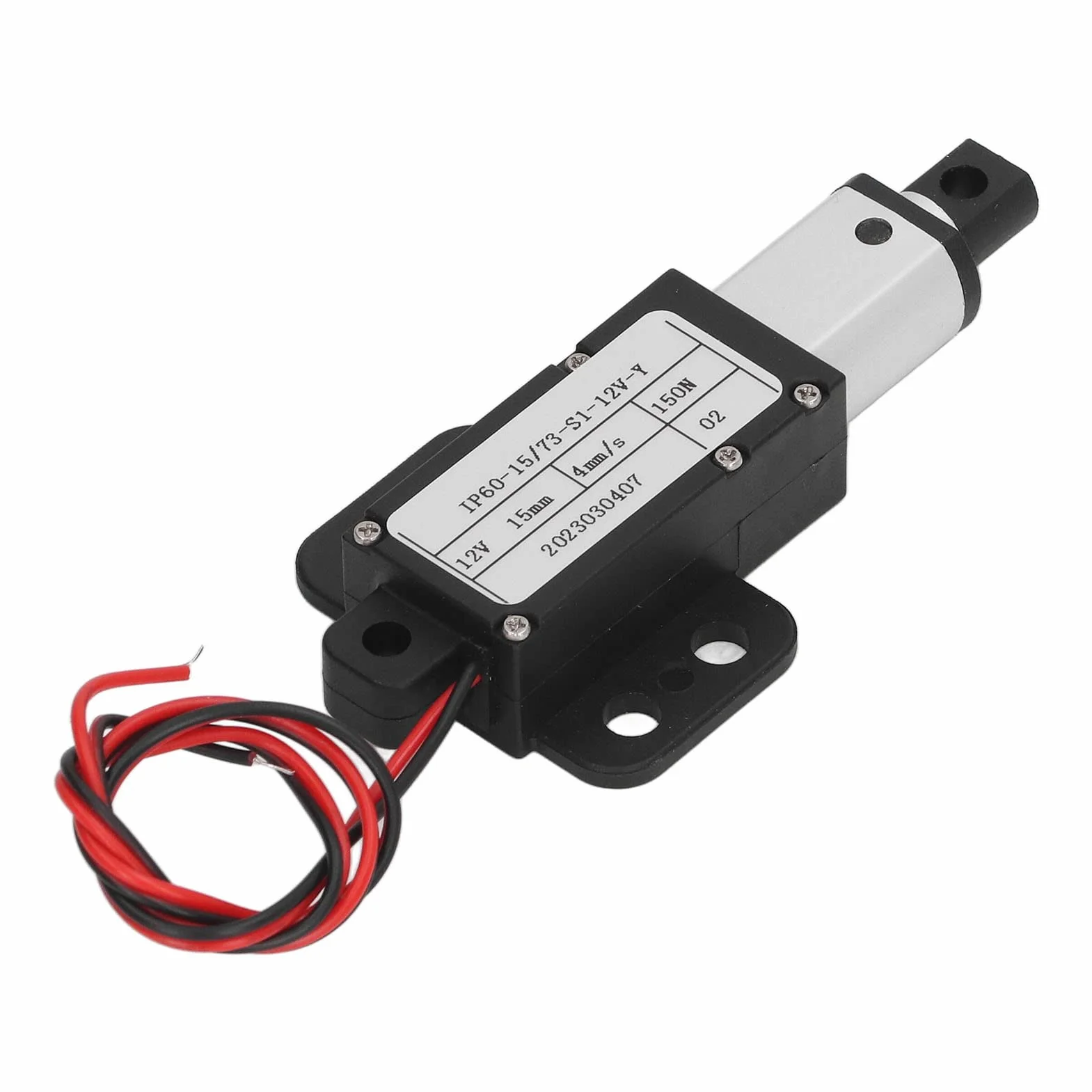 Elektryczny Mikro Siłownik Liniowy, Skok 0,59, 150 N / 33,7 Funta, prędkość 0,15 / sek.Mini metalowy aktuator ruchu Mały 12v Dc Serwomotor z uchwytem montażowym do masażu Sofa (Z Wspornikiem)
