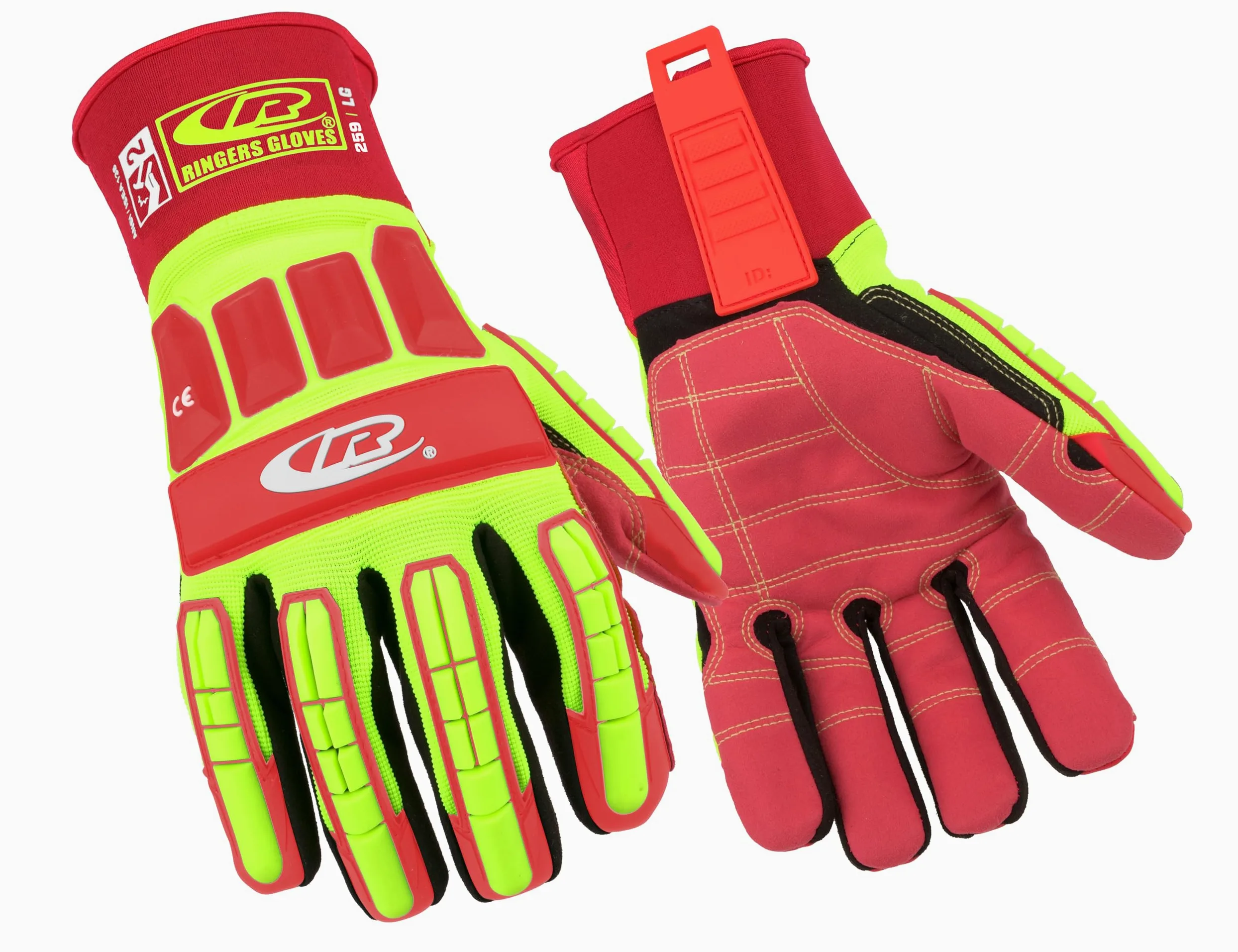 Ansell Ringers R259 Robocze rękawice do ochrony mechanicznej, Rozmiar 9 (L), Czerwony (5 Pairy)