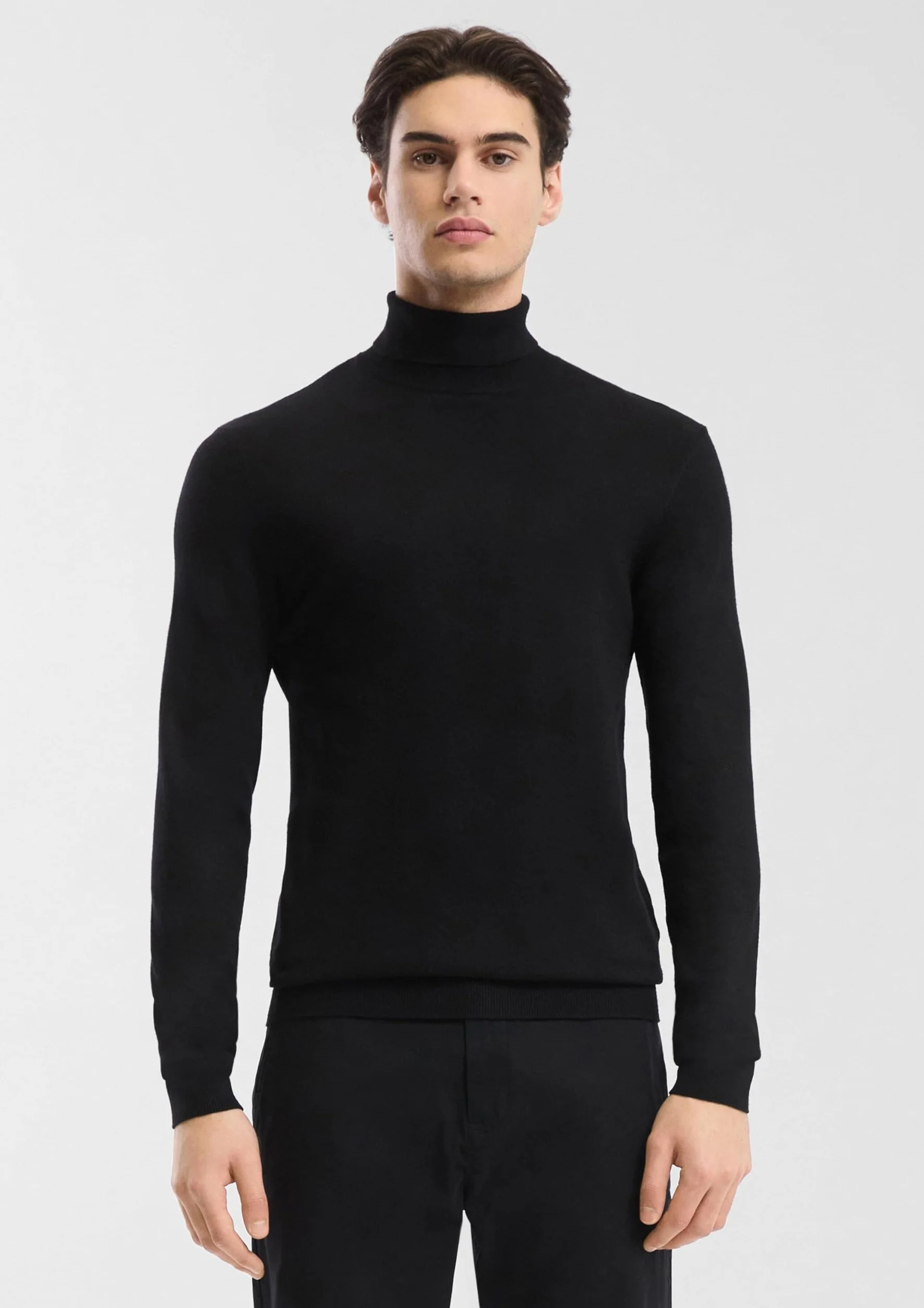 QS Sweter z golfem, czarny, XL