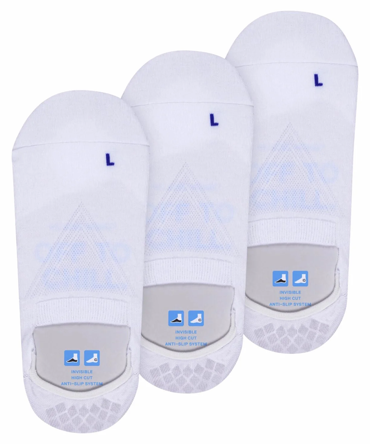 FALKE Uniseks Stopki Cool Kick Invisible Multipack U In Oddychający I Szybkoschnący niewidoczne jednokolorowe 3 Pak, Biały White 2000, 42-43