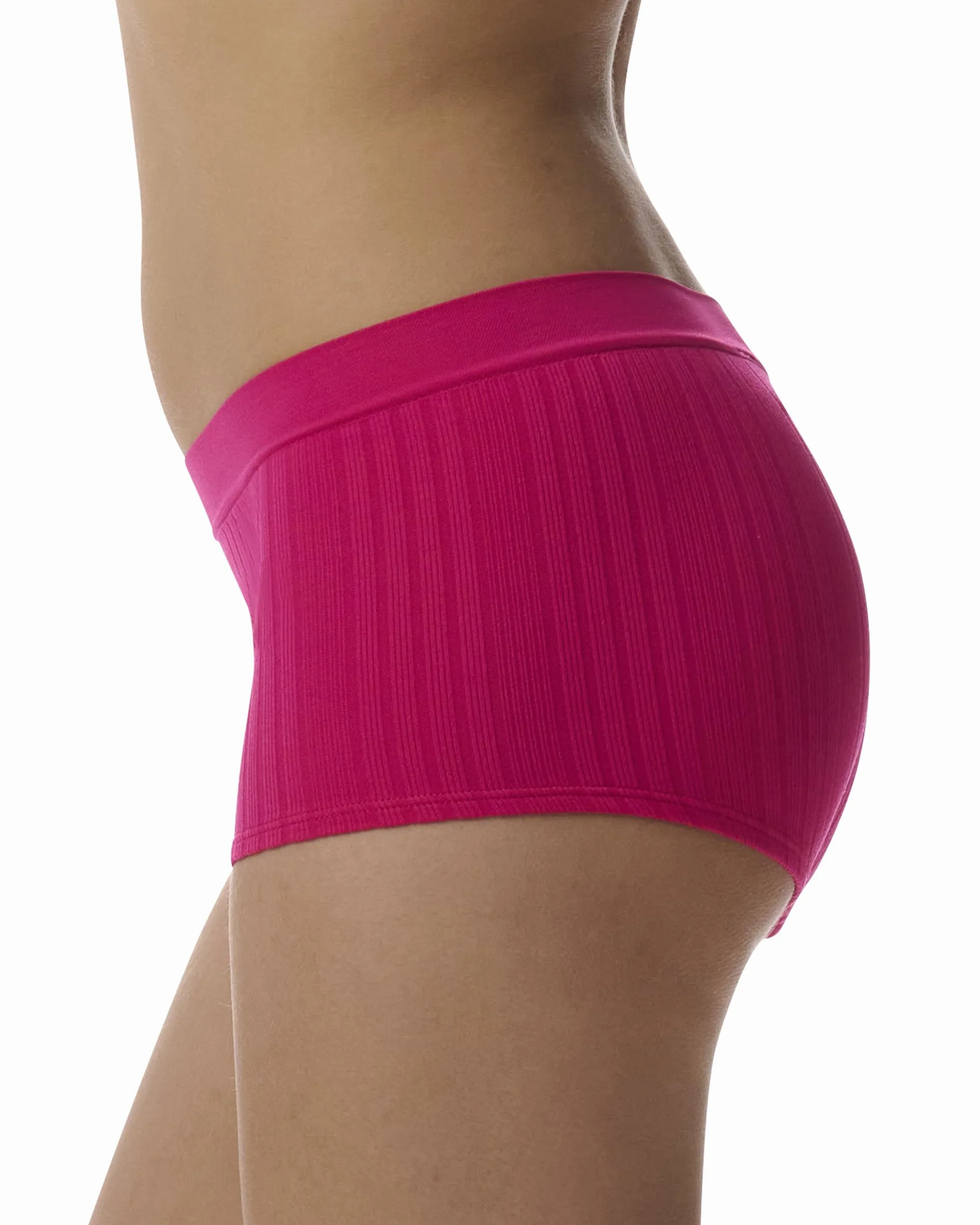 adidas Damskie krótkie majtki chłopięce (6 sztuk), Prawdziwy magenta prążkowany/czarny/brzoskwiniowy bat/świadomy różowy żebrowany/szary wrzosowy/fioletowy cień, XL