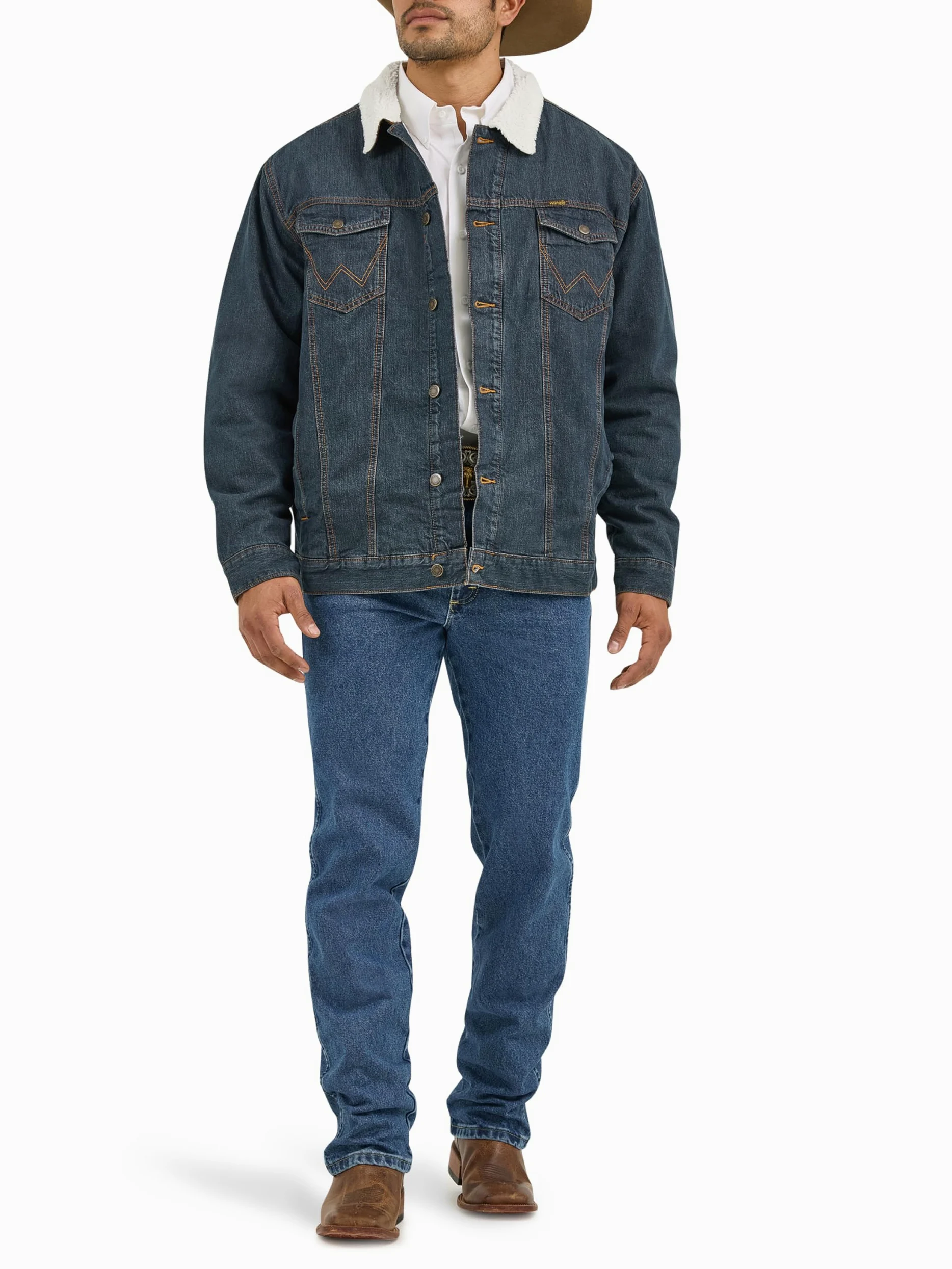 Wrangler Kurtka dżinsowa z podszewką kowbojską Mężczyźni 74256rt (1 w zestawie)