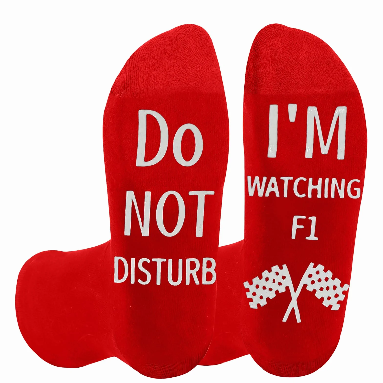 Śmieszne skarpety na prezent dla fanów F1, do Not Disturb I'm Watching F1 skarpety męskie prezent urodzinowy dla miłośnika F1 nowość wyścigi samochodowe fani prezenty