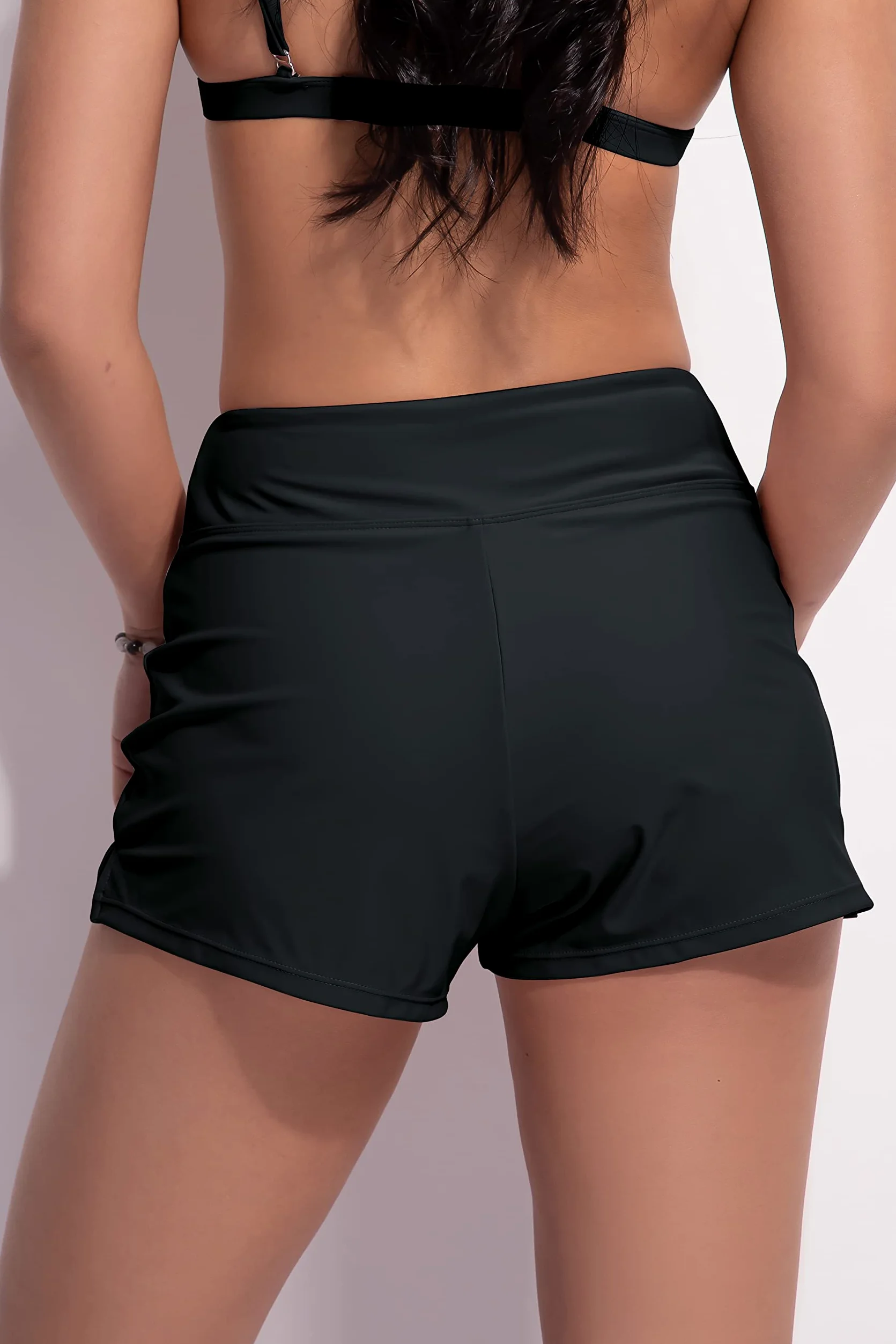 Beautikini Stroje kąpielowe menstruacyjne szczelne spodenki kąpielowe szybkoschnące 7,6 cm wysoka talia strój kąpielowy dół dla nastolatek kobiet