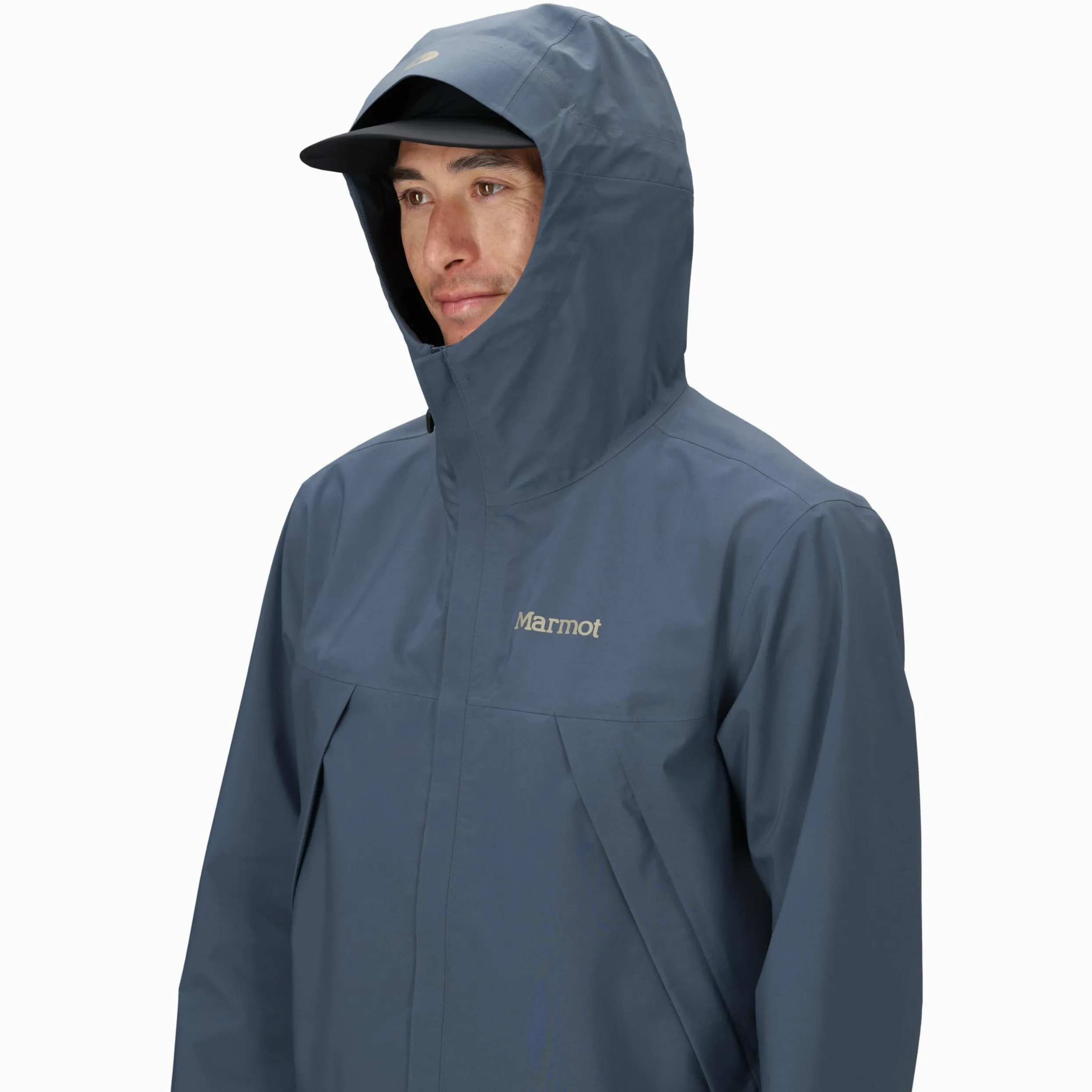 Marmot Meżczyzni PreCip Eco Pro Jacket, Wodoodporna Kurtka, Lekka Kurtka Przeciwdeszczowa z Kapturem, Thunderhead, L