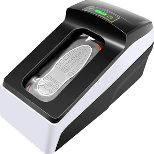 Automatyczny dozownik ochraniaczy na buty, wyświetlacz LCD, pojemność 1000 sztuk, antypoślizgowa folia do butów do użytku wewnątrz pomieszczeń (White)