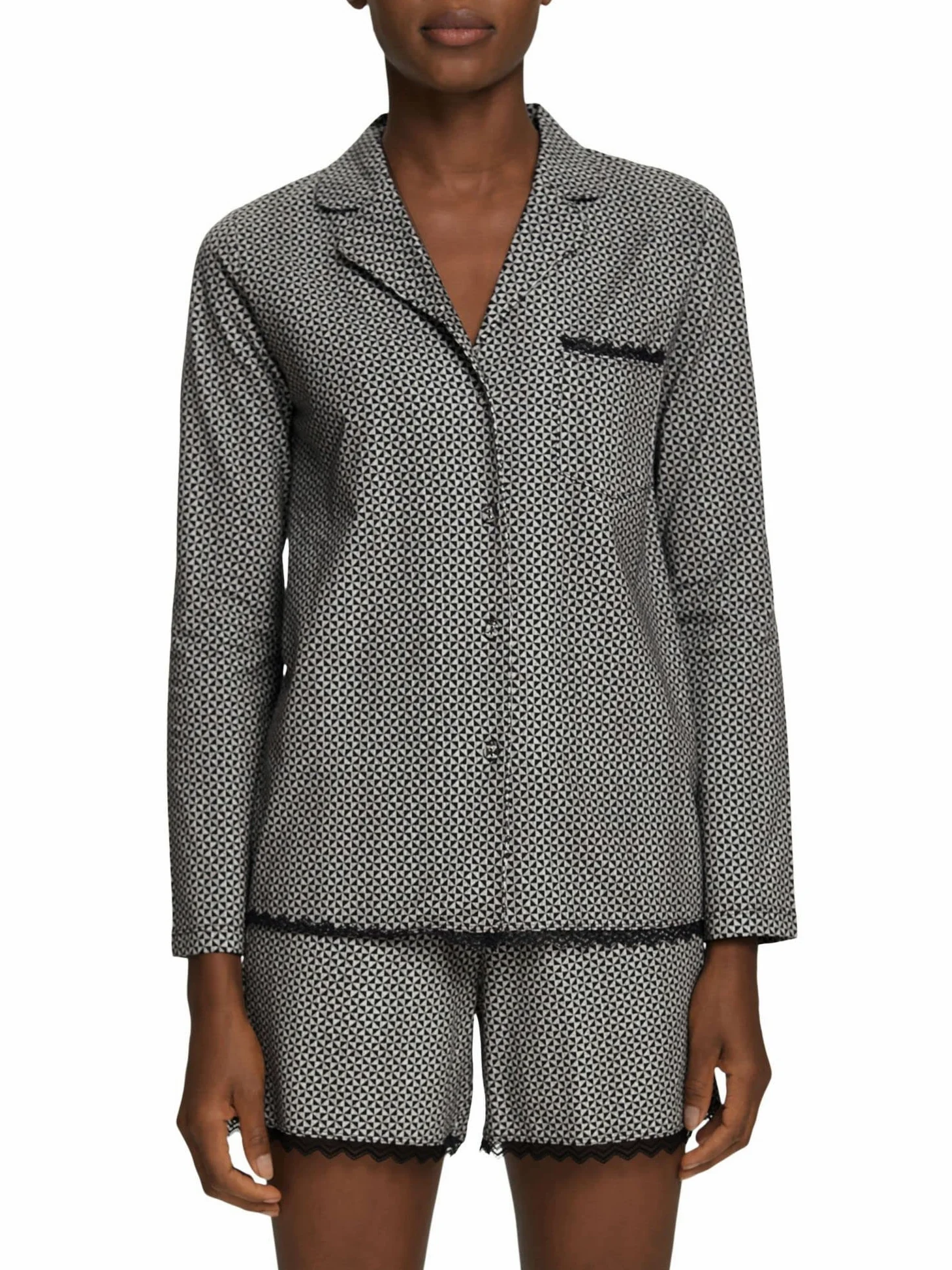 ESPRIT Góra od pidżamy Kobiety Printed Cotton Lace Sus S.shirt_a_l