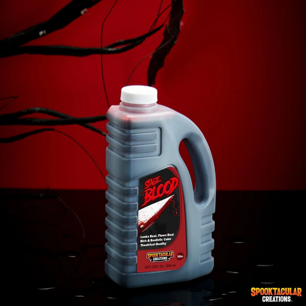 Spooktacular Creations 946 ml butelka ze sztuczną krwią na kostiumy na Halloween, zombie, wampira i potwora, 900 ml
