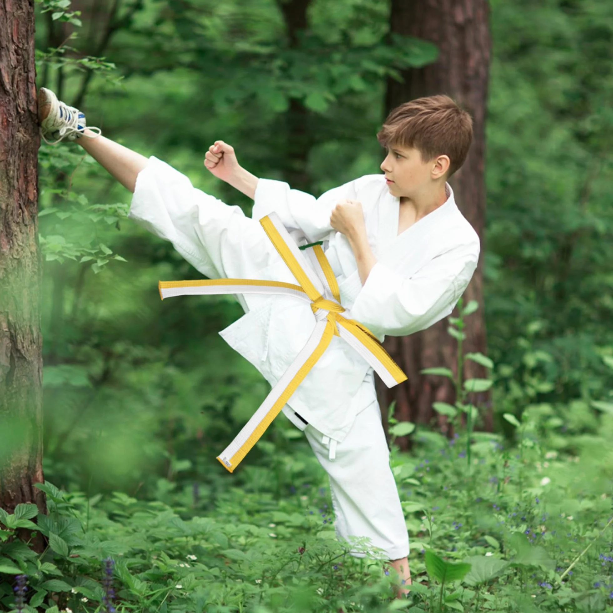 Judo Karate pasek do karate sztuki walki karate judo bawełna Taekwondo Belts profesjonalny pasek Aikido Karate Aikido pasek biały żółty dla dzieci i dorosłych pasek do sportów walki 260 cm