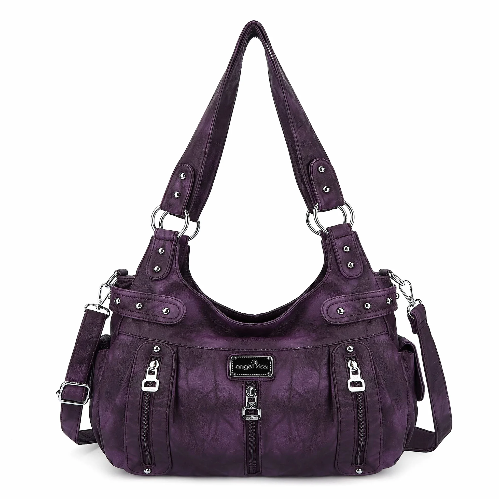 Angelkiss Duże torebki dla kobiet, sprane, sztuczna skóra, crossbody, hobo, na ramię