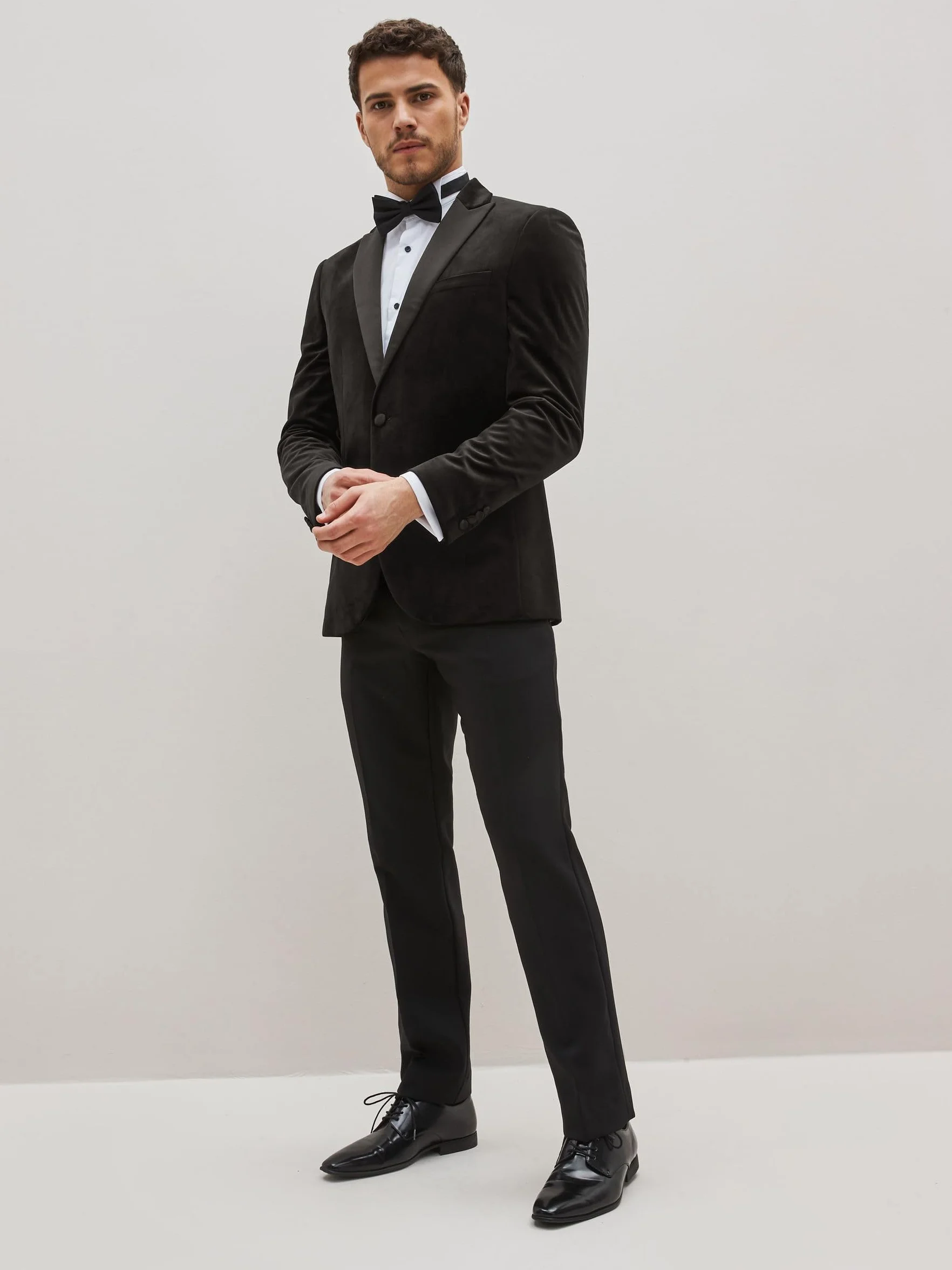 NEXT Aksamitna marynarka typu blazer o dopasowanym kroju