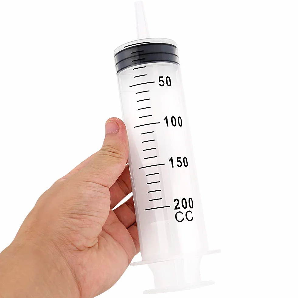 2 sztuki 200 ml plastikowa strzykawka i konwerter do zastosowań przemysłowych, naukowych