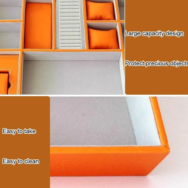 Organizer na biżuterię z przegródkami do szuflad szare wkładki do przechowywania biżuterii na naszyjniki, pierścionki i bransoletki - 70 x 36,2 x 5,5 cm gablota