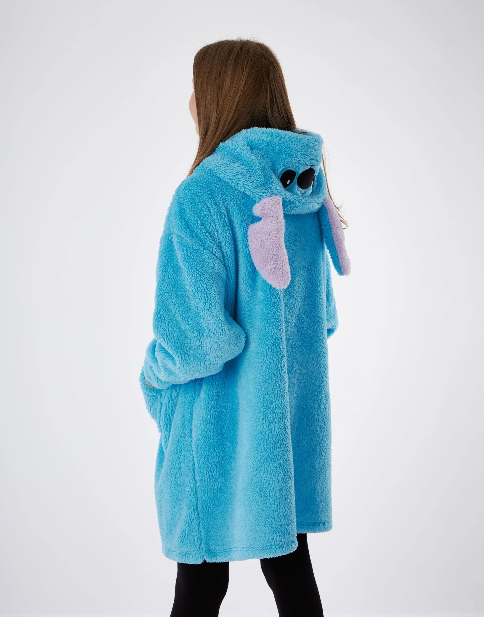 Disney Lilo & Stitch Przenośny koc Bluza z kapturem Ciężki sweter niebieski dla dzieci