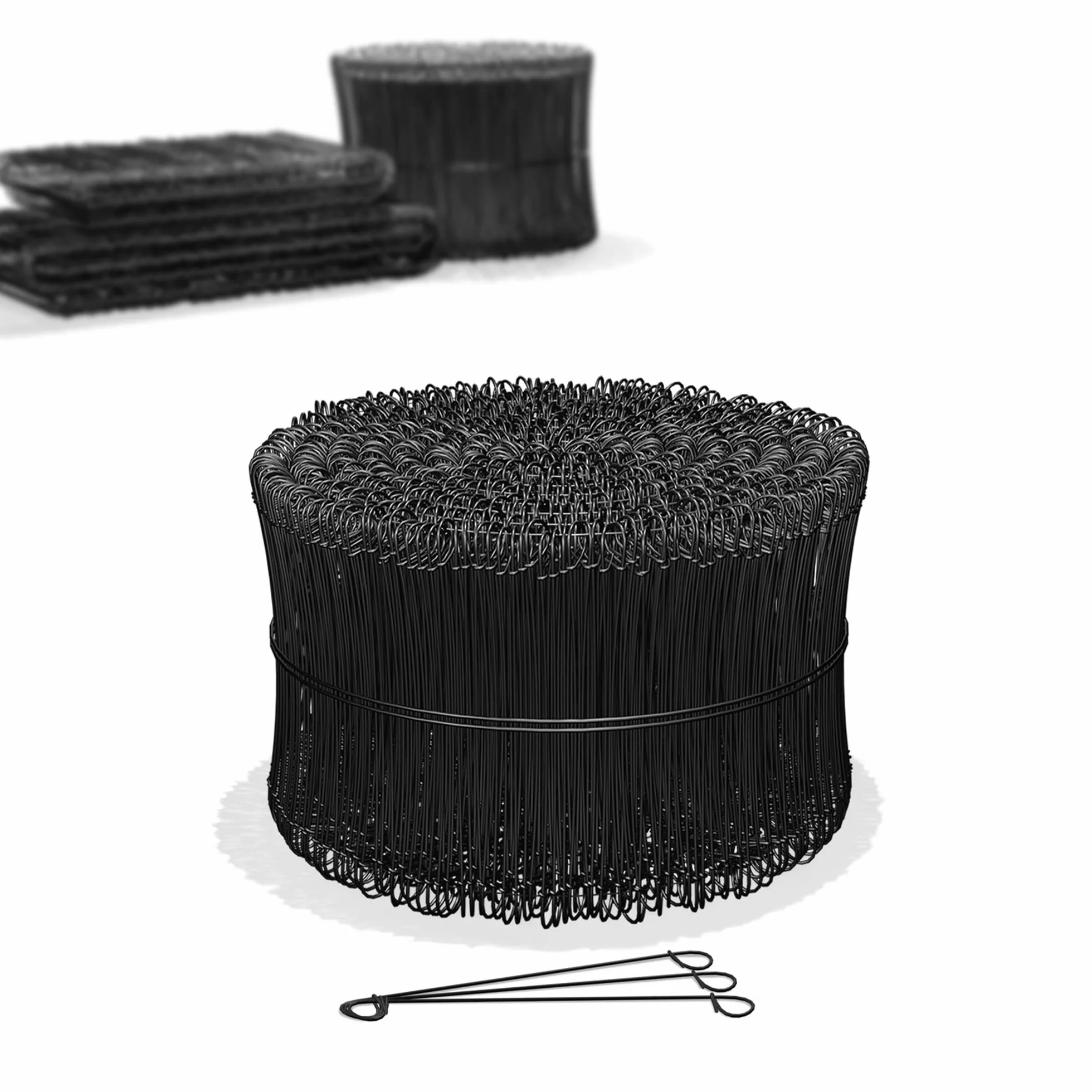 Heimfleiss® Drut rzymski zaizolowany w kolorze czarnym od 1,4 x 100 do 300 mm (1000 szt.) - nierdzewny drut do wiązania betonowego z Niemiec - drut oczkowy do zaciskania, szczypiec do drutów