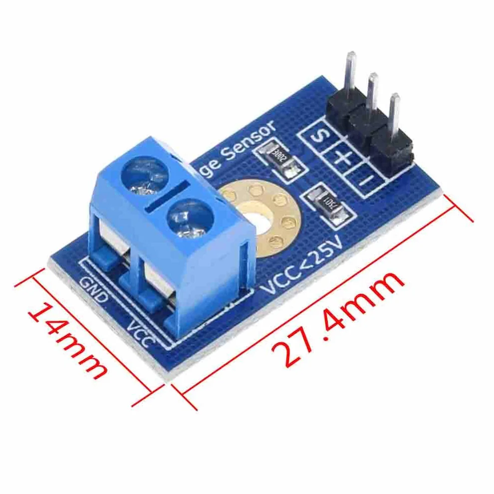 Hailege 5 szt. Moduł wykrywania napięcia - czujnik pomiaru DC 0 ~ 25 V