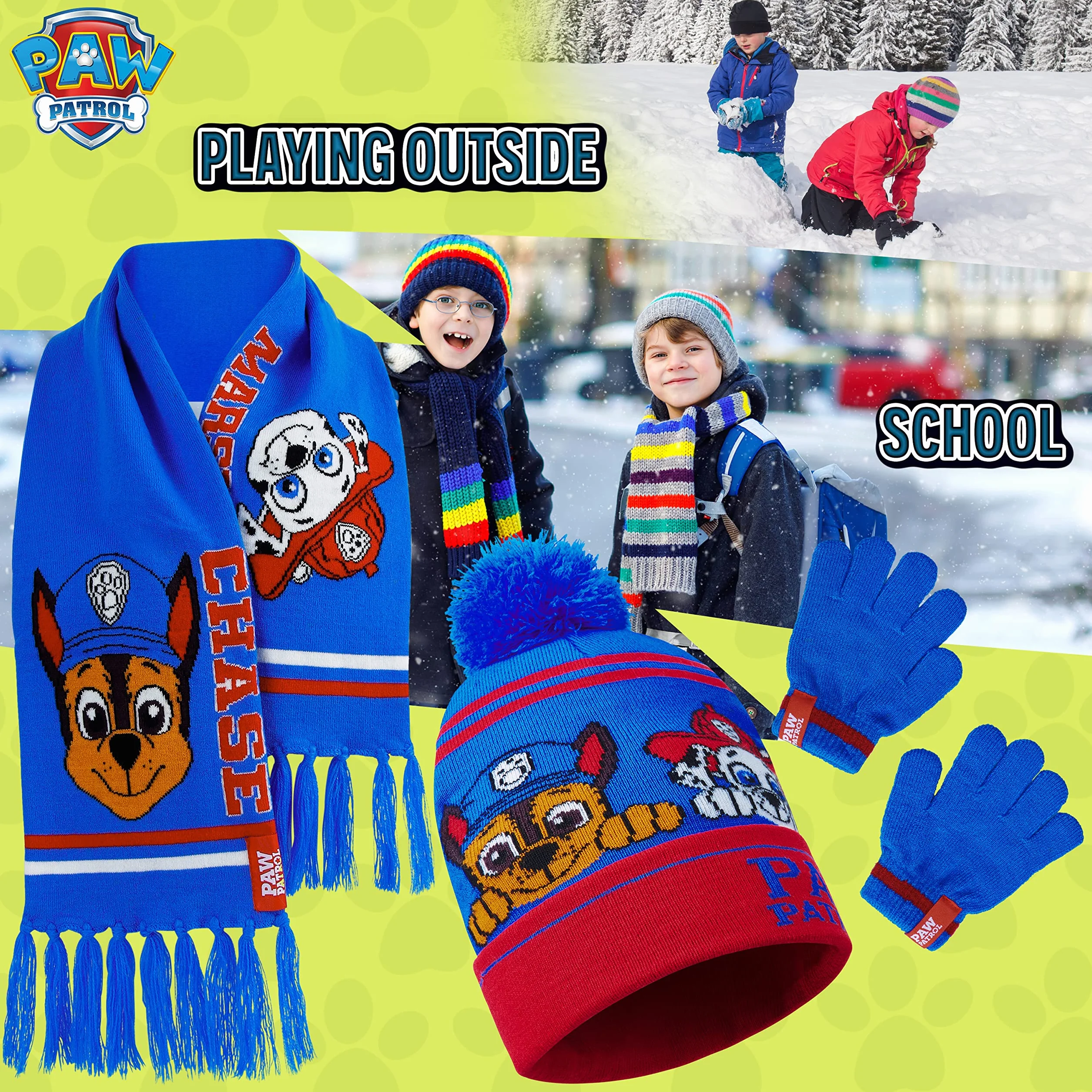 PAW PATROL Chłopięcy zestaw akcesoriów zimowych