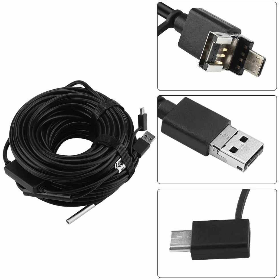 KIMISS Endoskop 20m wodoodporny 5,5mm z kamerą 720P for inspekcji rur i samochodów, USB