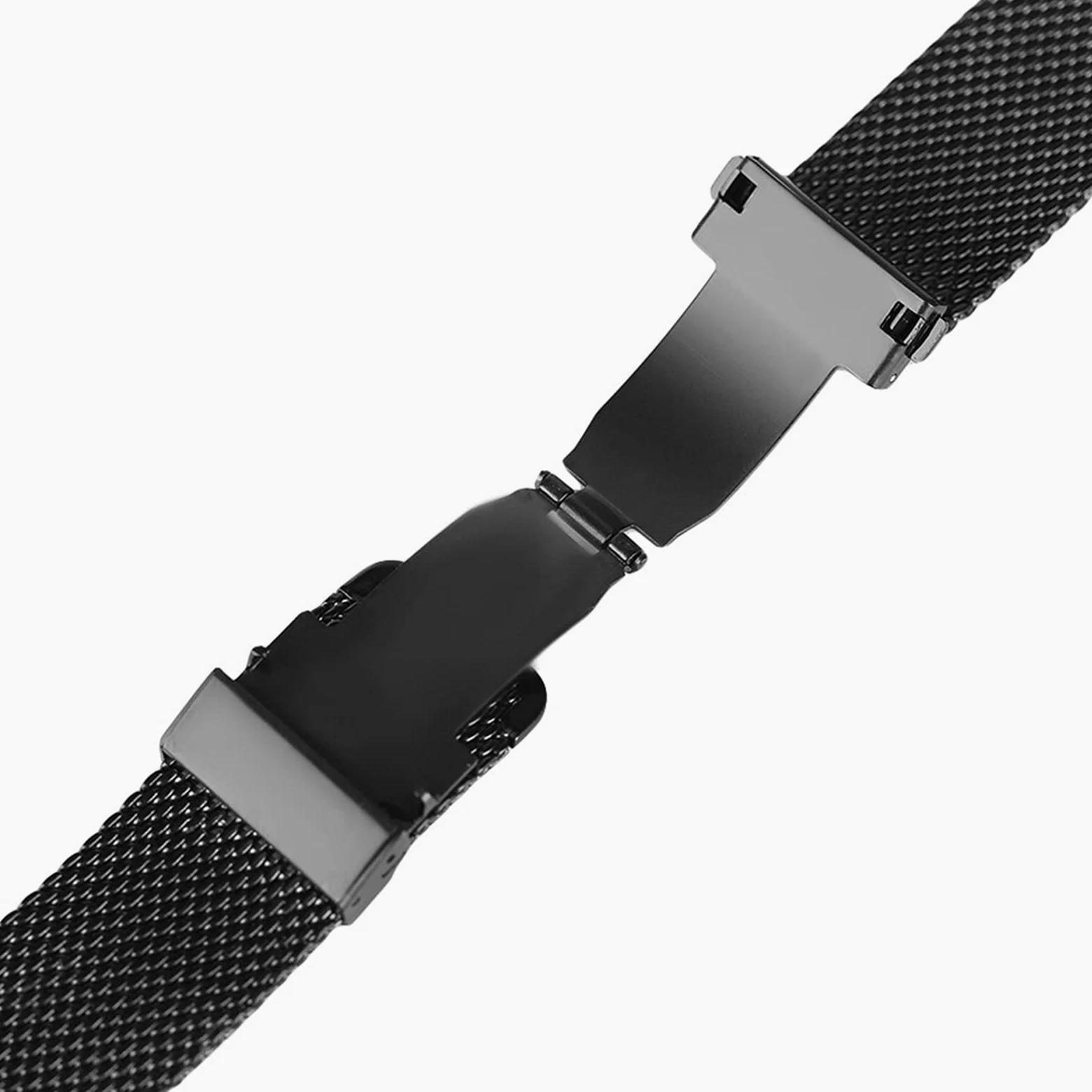 Pasek do zegarka Quick Release Mesh Pleciony metalowy pasek ze stali nierdzewnej dla mężczyzn i kobiet Regulowany 18 mm, 20 mm, 22 mm Bransoletka / 22 mm/Czarny