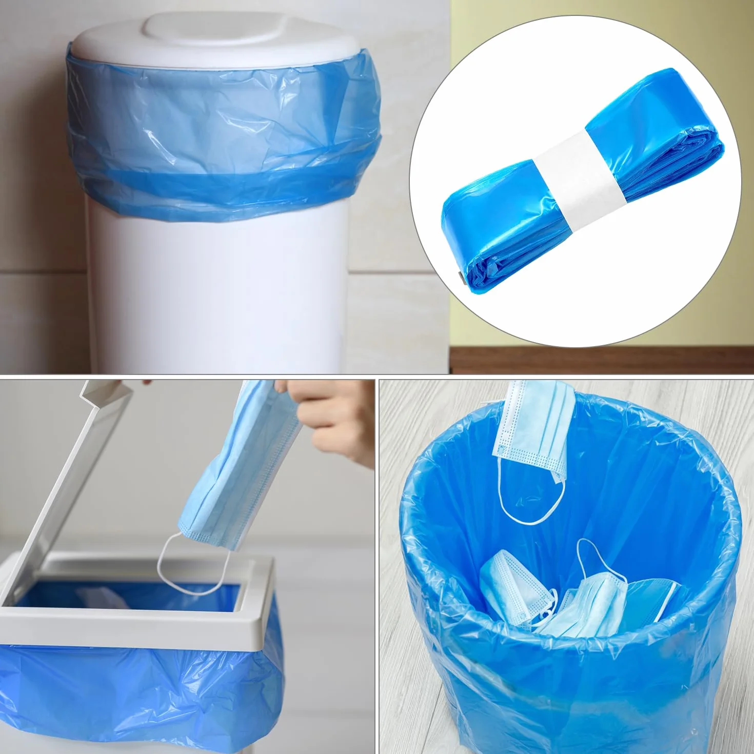 QWORK® Zestaw 12 pojemników na pieluchy, folia uzupełniająca, 260 mm x 4,5 m, pasuje do AngelCare & Tommee Tippee