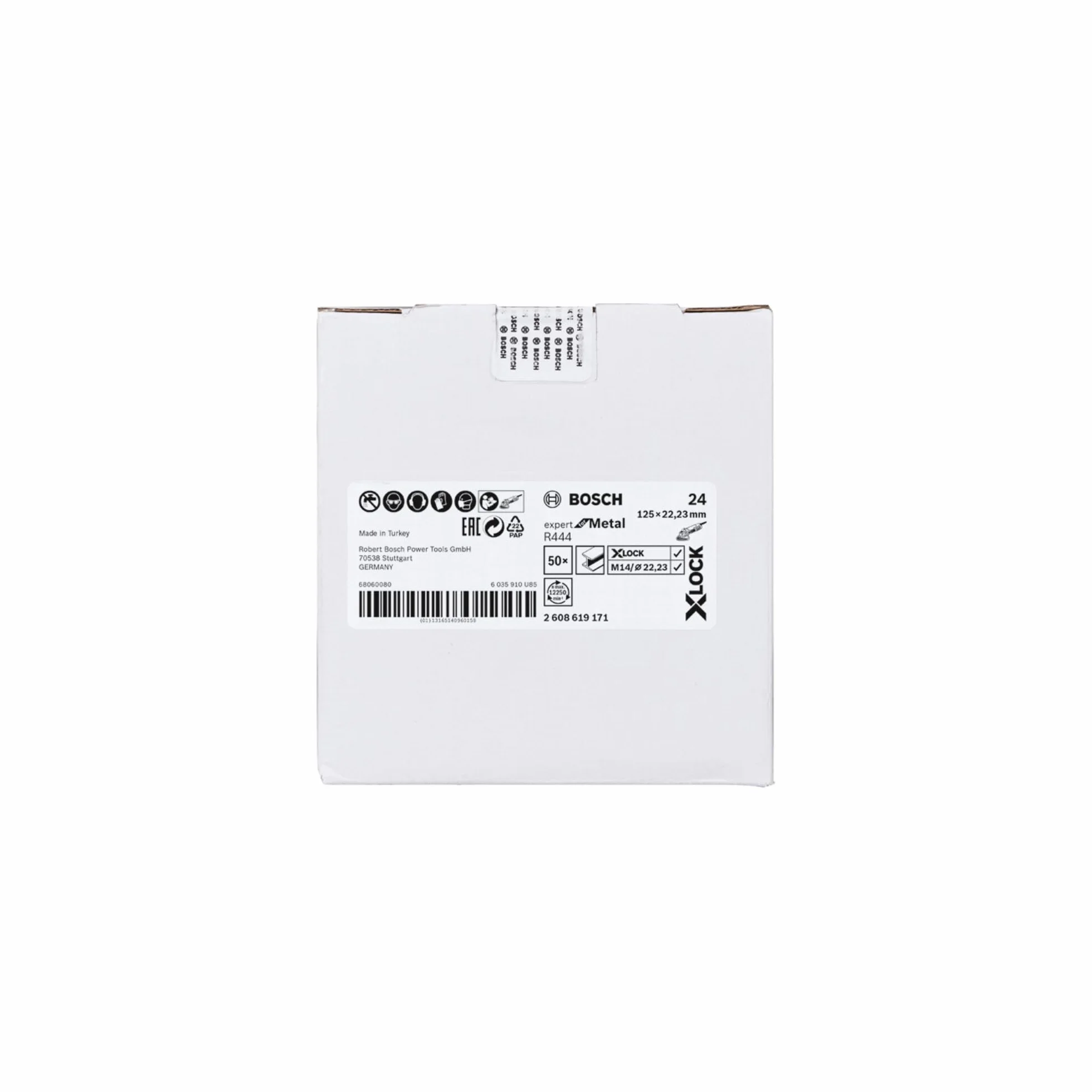 Bosch Professional Tarcze ścierne z włókniny z systemem X-LOCK, Ø 125 mm, G 24, R444, Expert for Metal, 1 szt. D= 125 mm; K= 24