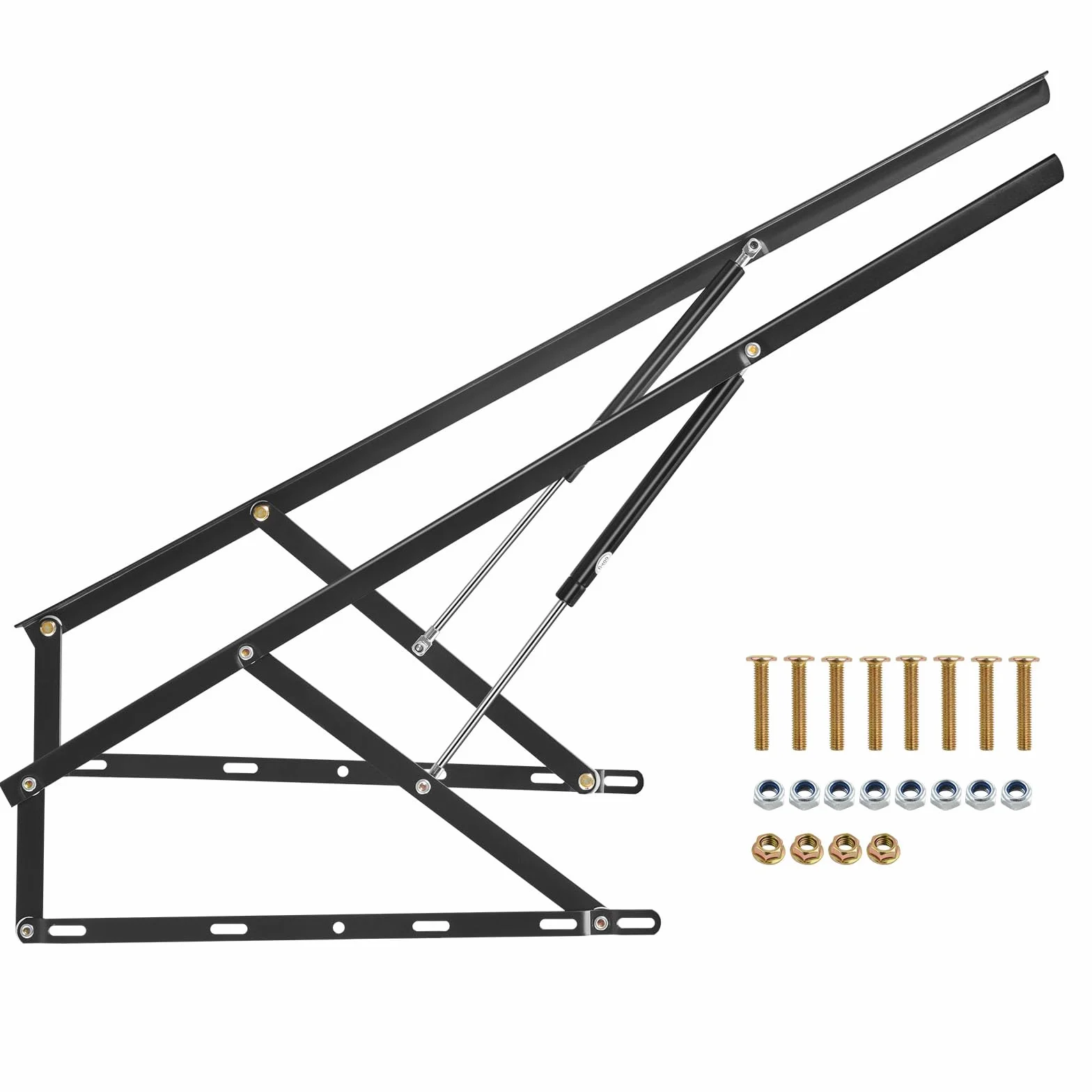 VEVOR Podnośnik do łóżka, 150 x 180 cm, kompatybilny rozmiar łóżka, nośność 69 kg, zestaw sprzętu mechanicznego do samodzielnego wykonania, pionowy Deluxe, pneumatyczna dźwignia, wytrzymałe podparcie