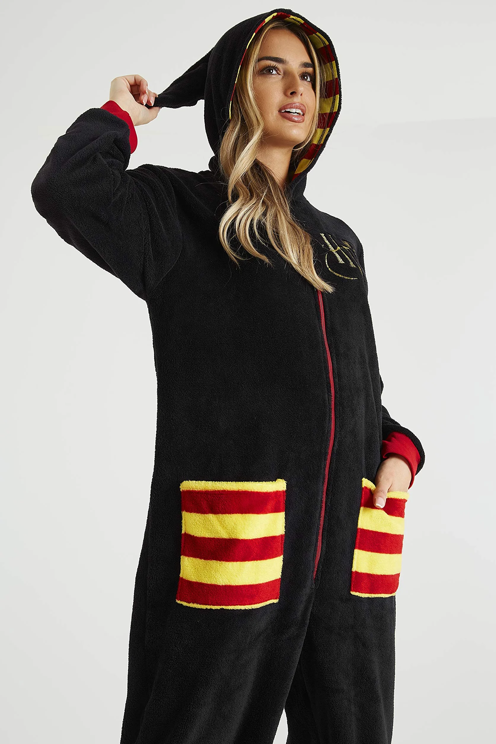 Harry Potter Jednoczęściowy kombinezon dla kobiet, dorosły polar z kapturem S-XL, prezenty unisex