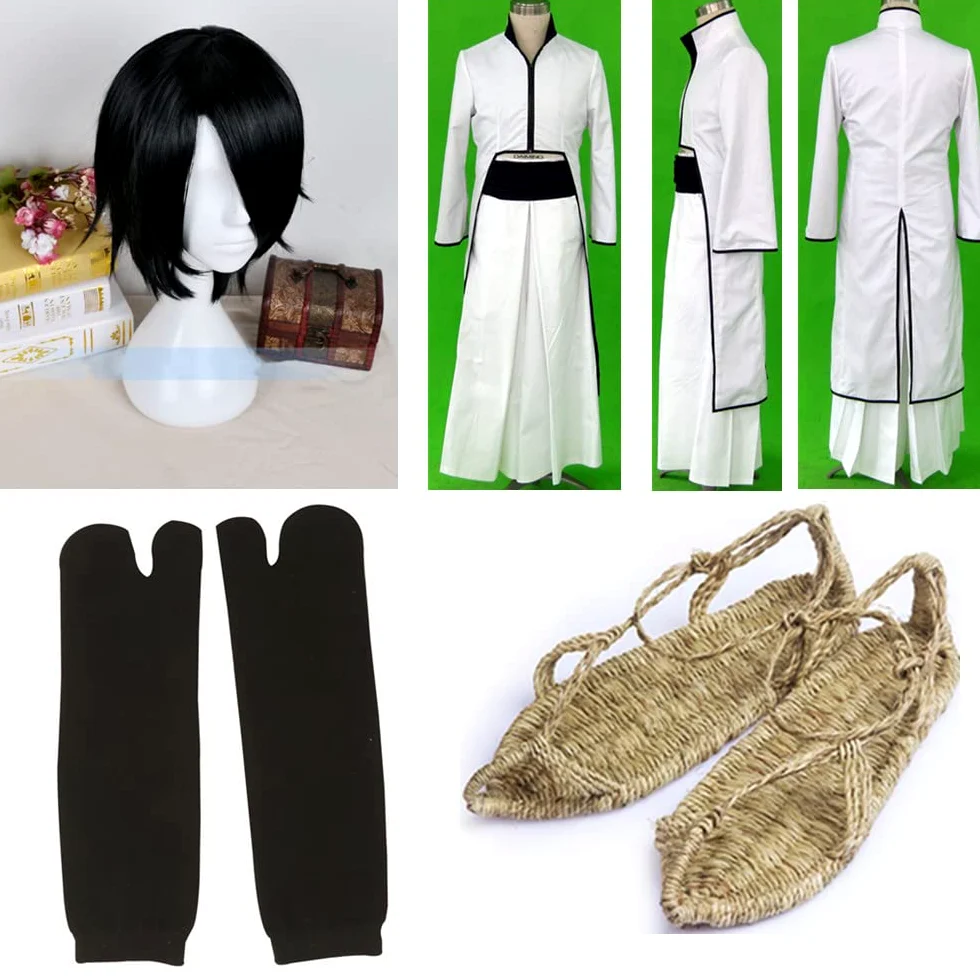 US size Anime Ulquiorra cifer kostium cosplay męski biały kimono garnitur (rozmiar M)