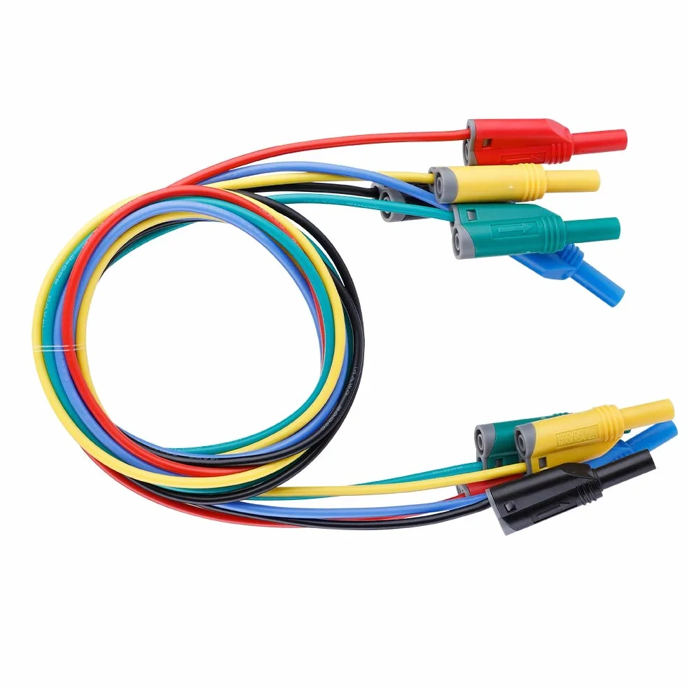 5 sztuk 4mm wtyk bananowy bezpieczeństwa miękki drut silikonowy przewód pomiarowy 14AWG do multimetru (P1050-1)
