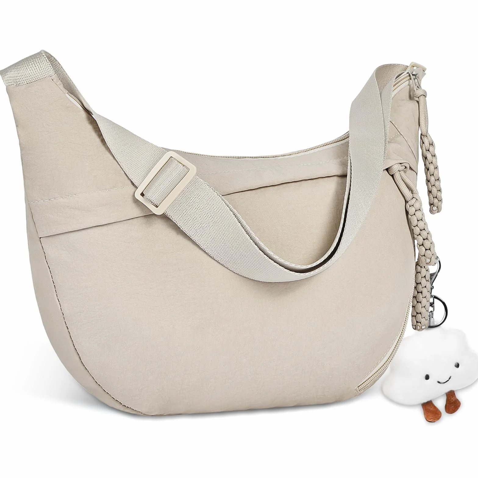 Aucuu Crossbody Bag damska torba na ramię, półksiężyc, torba na ramię, sztruksowa, na co dzień, z regulowanym paskiem na ramię, do pracy, na podróż, na co dzień