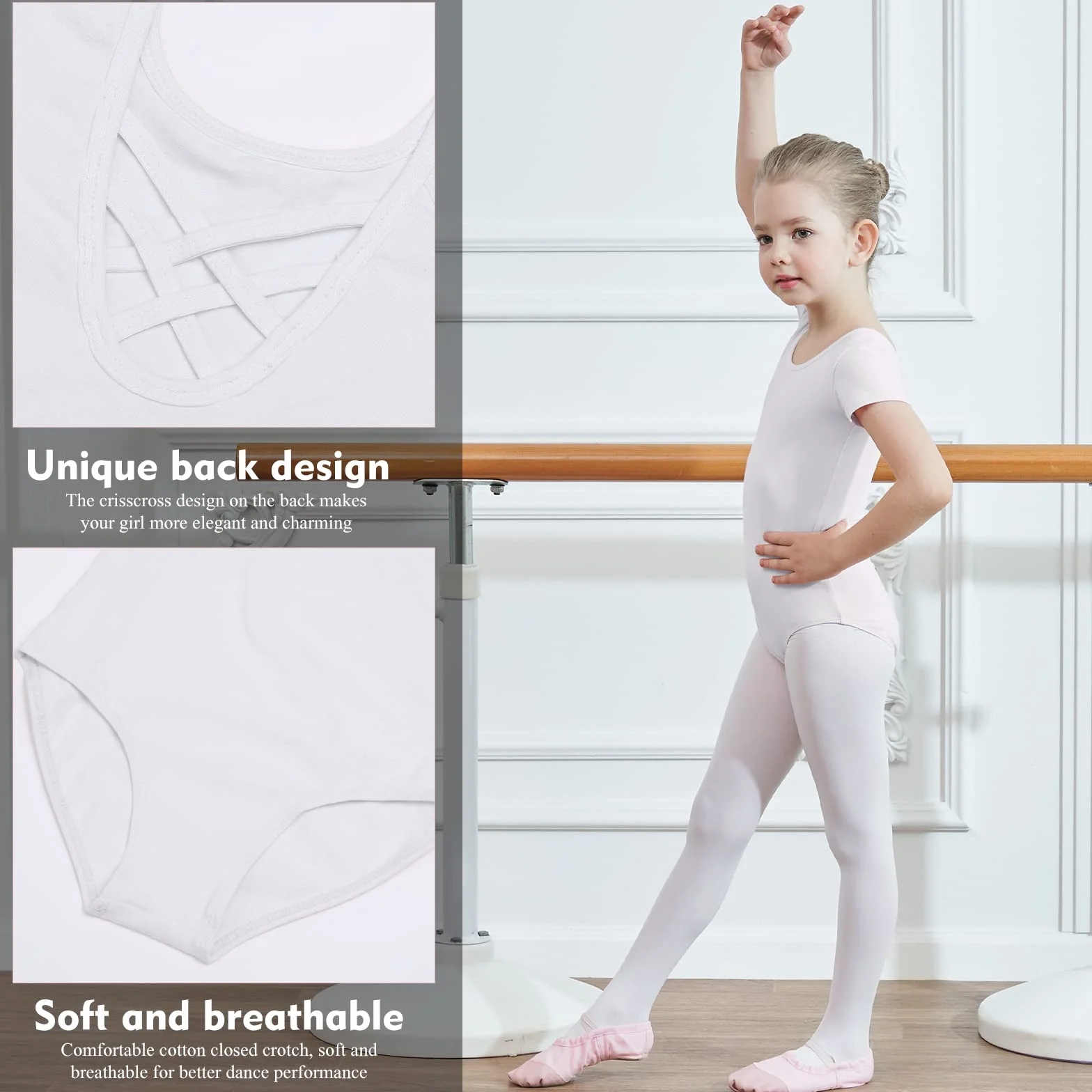 Body Taniec Klasyczny Dziewczęcy Kobiety Ballet Body Leotards Bawełna Krótki Rękaw Artystyczne Body Gimnastyka Dla Dziewcząt i Kobiet