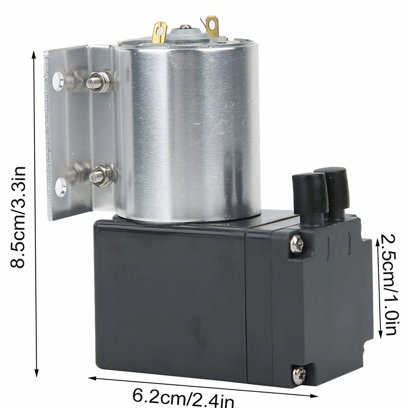 DC 12V/24V Mini pompa próżniowa, 200kpa 10W 15L/min Elektryczna przenośna pompa powietrza z uchwytem, ujemne ciśnienie ssanie pompowanie powietrza kompresor membranowy pompy dla projektów(24V)