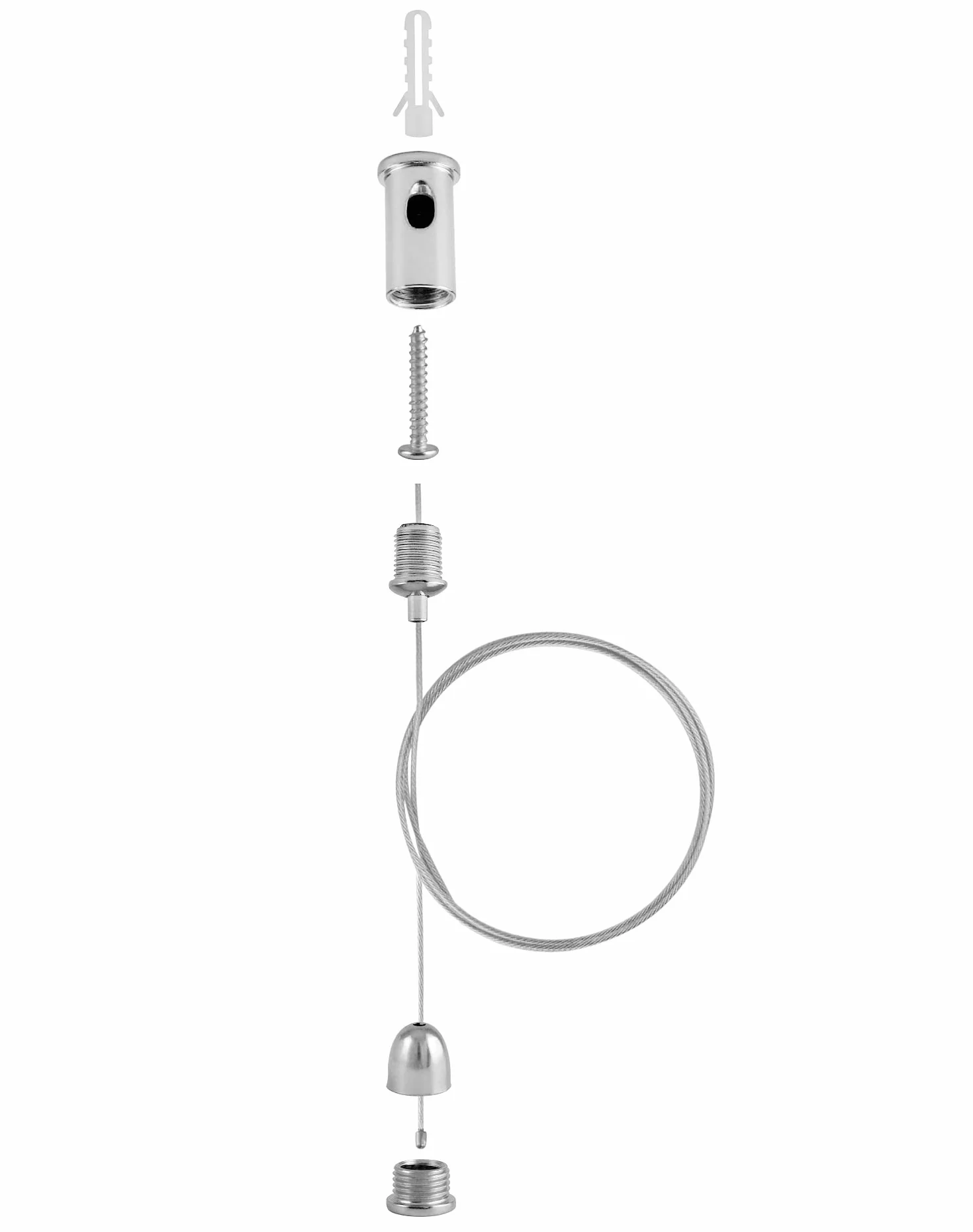 QWORK® 8 sztuk kabli hakowych ze stali nierdzewnej, 1,5 mm x 1,5 m, lina, kołek sufitowy, mocowanie sufitowe, do sufitu sufitowego, do sufitu sufitowego LED