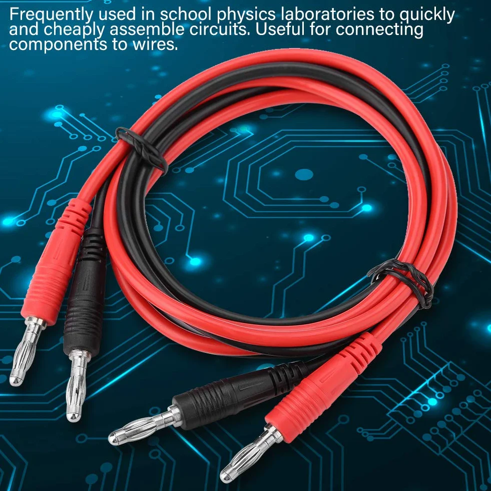 Przewody pomiarowe P1041 2 szt. 4mm wtyczka bananowa do wtyku bananowego kabel testowy multimetr 103cm