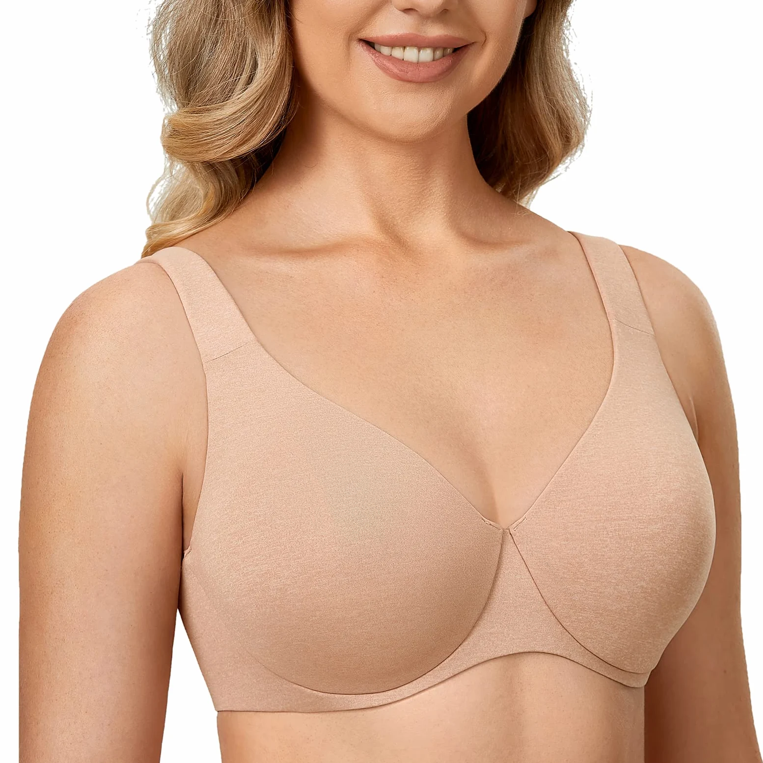 DELIMIRA Damski Minimiser Biustonosz Bezszwowy Plus Size Niewyściełane Biustonosze